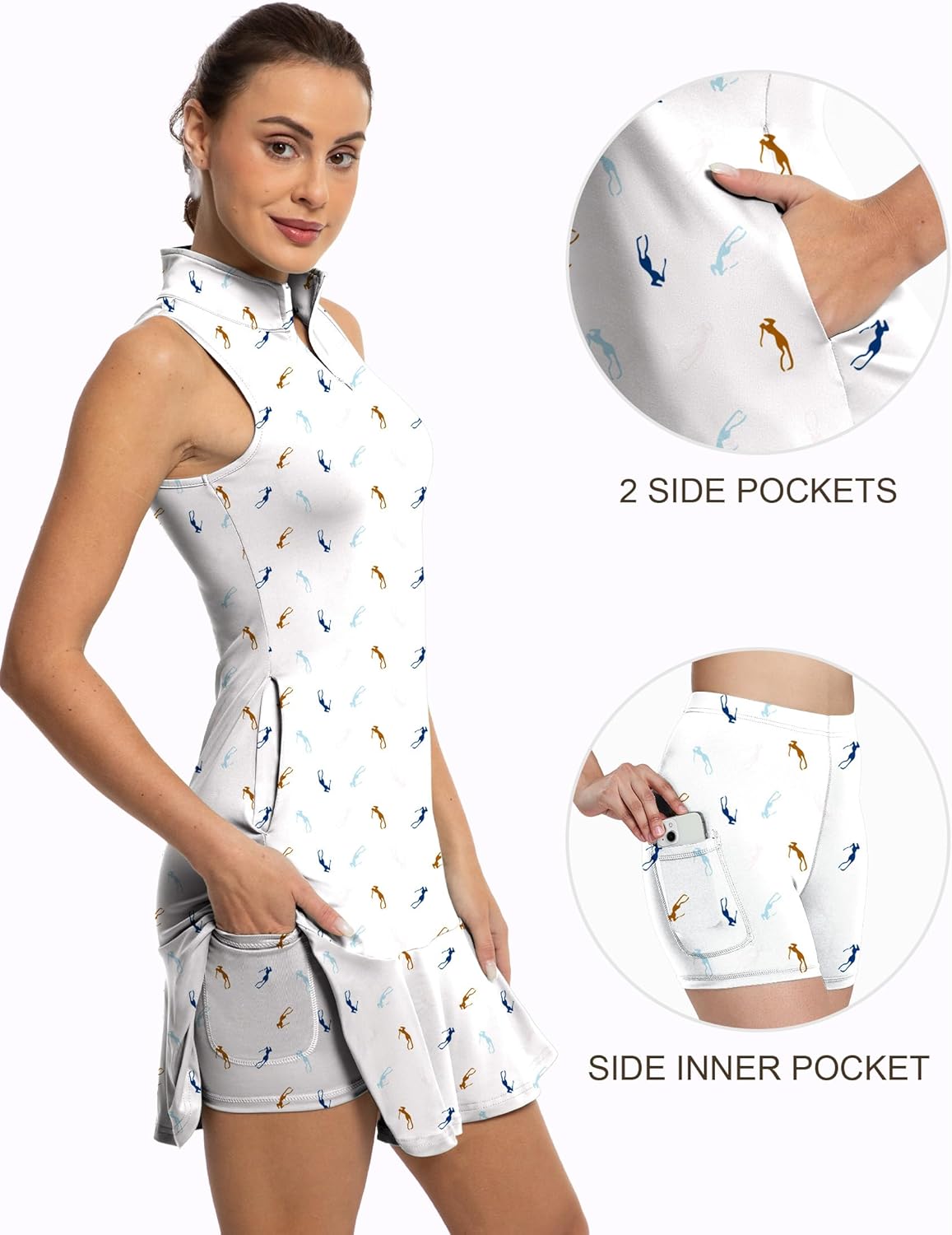 Golf Tennis Sleeveless Dress for Women