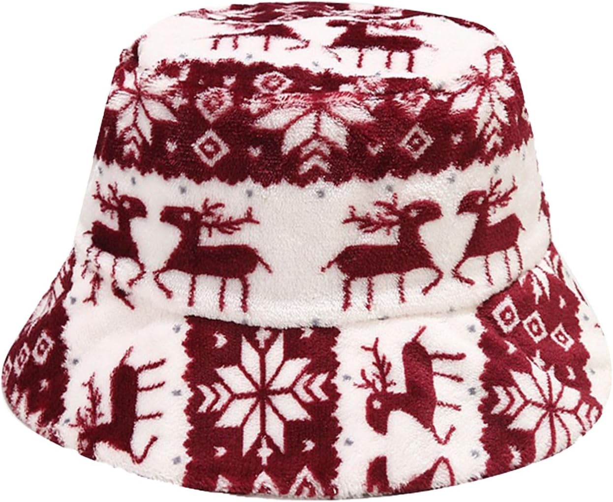 Faux Fur Bucket Hat Winter Warm Fisherman Hat for Women Men