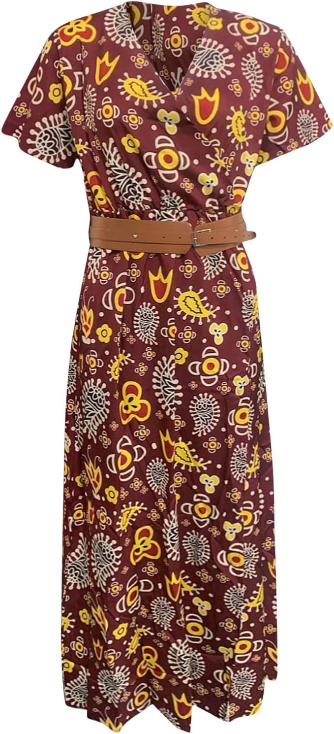 Bloom ing summer arrive Boho Bohemian style Womens Casual Beach Vacation Dress 2025