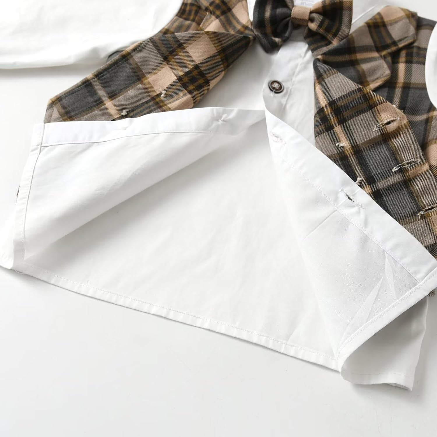 Pure Milk Toddler Boys Fake Vest Outfit Set 3 Pieces
