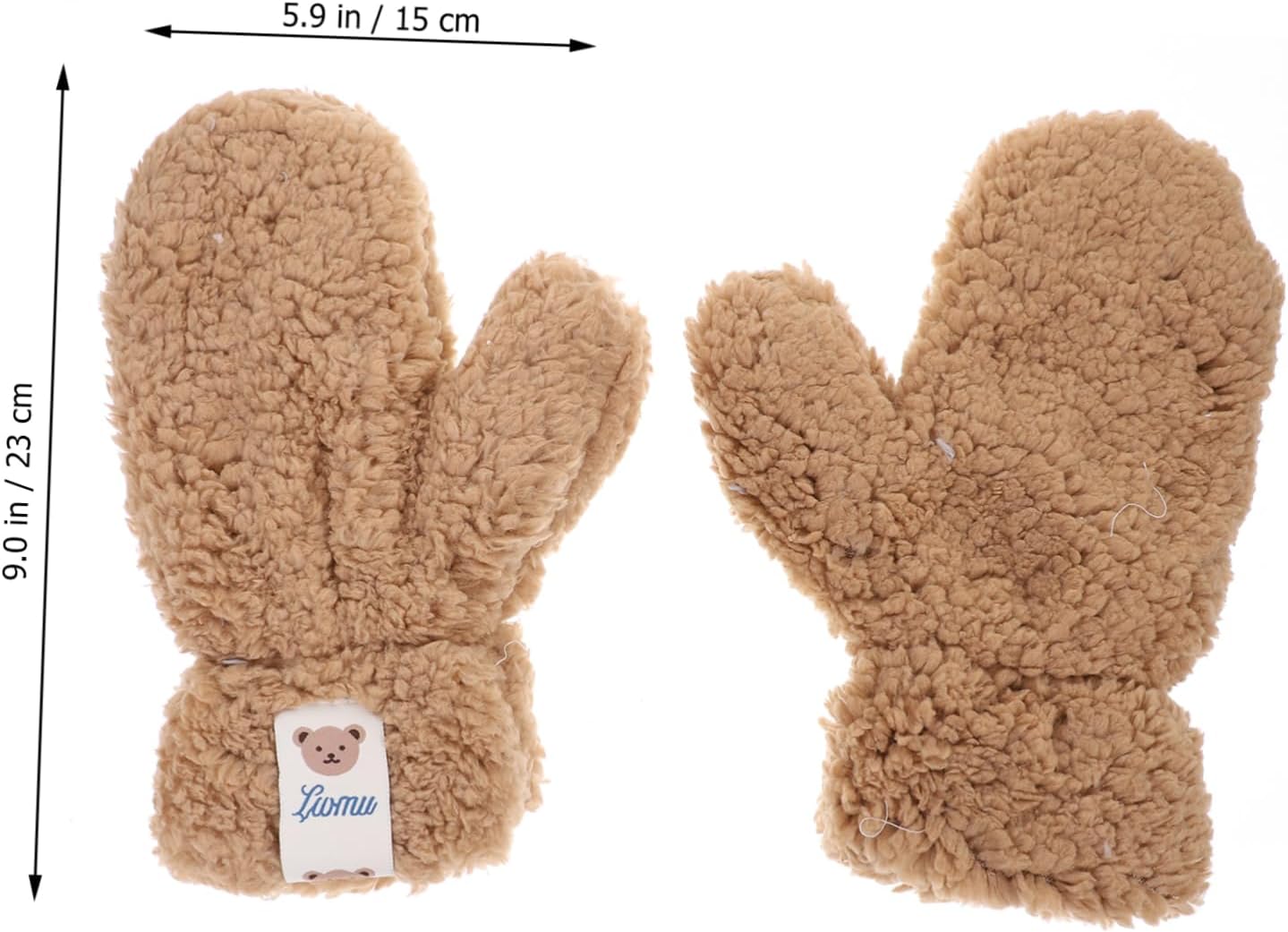 Homoyoyo Cute Winter Gloves with Plush Lining for Kids