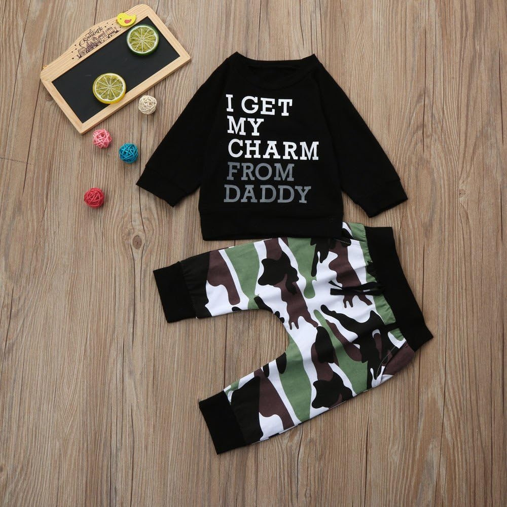 EnJoCho Newborn Boy Camouflage Romper Set 6M 1