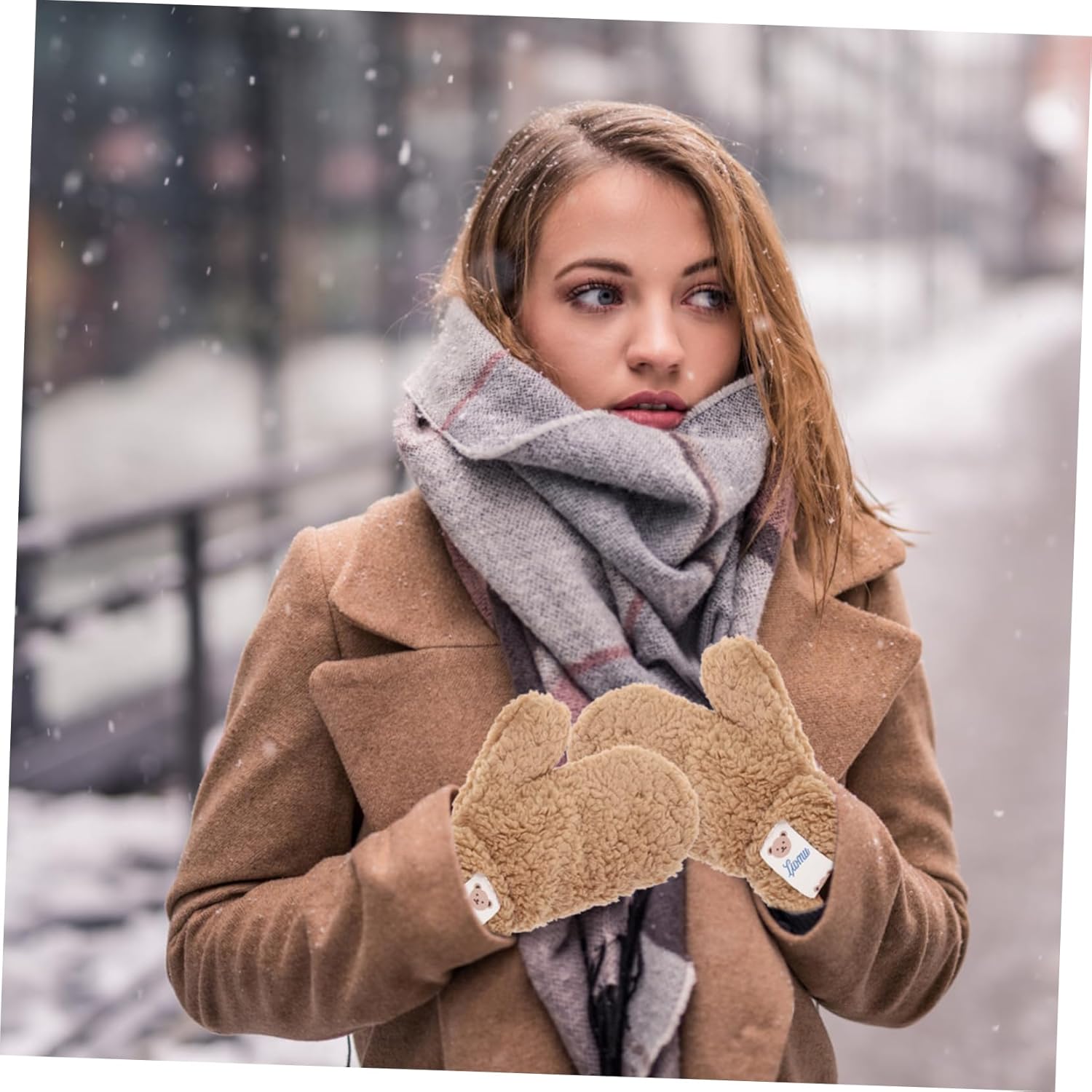 Cartoon Long-Haul Knitted gloves for girls