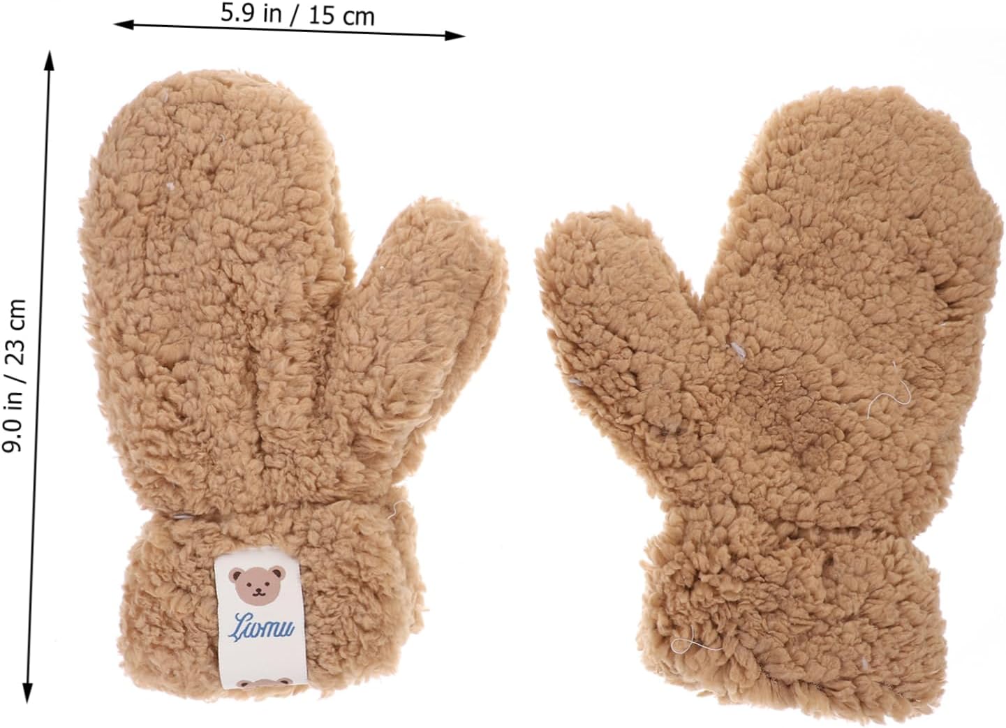 Cute WOFASHPURET Cartoon Winter Plush Mittens for Thickened Thermal Gloves
