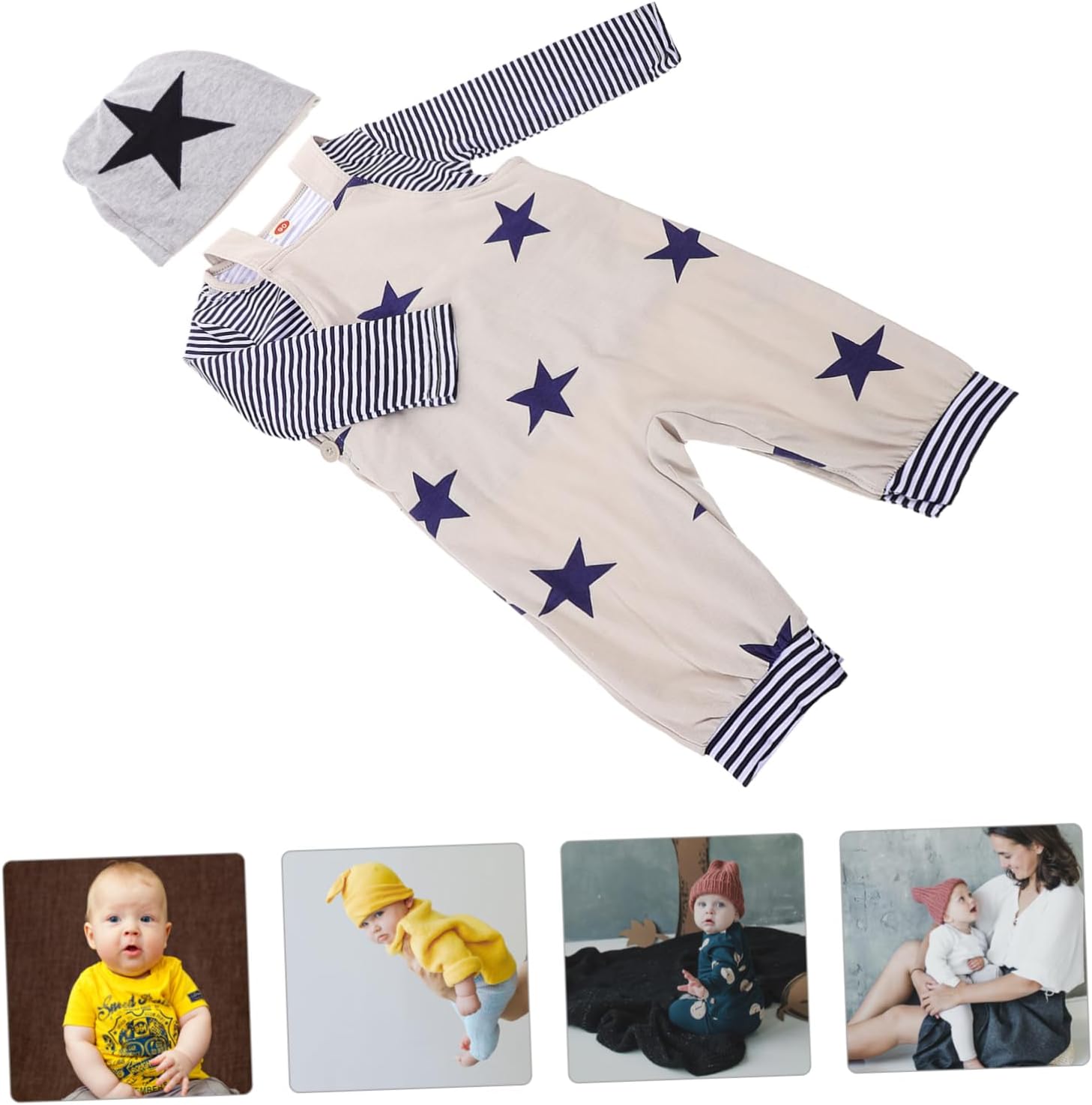 Homoyoyo Boys Star Print Preschool Clothing Set Fun Playful Newborn Toddler