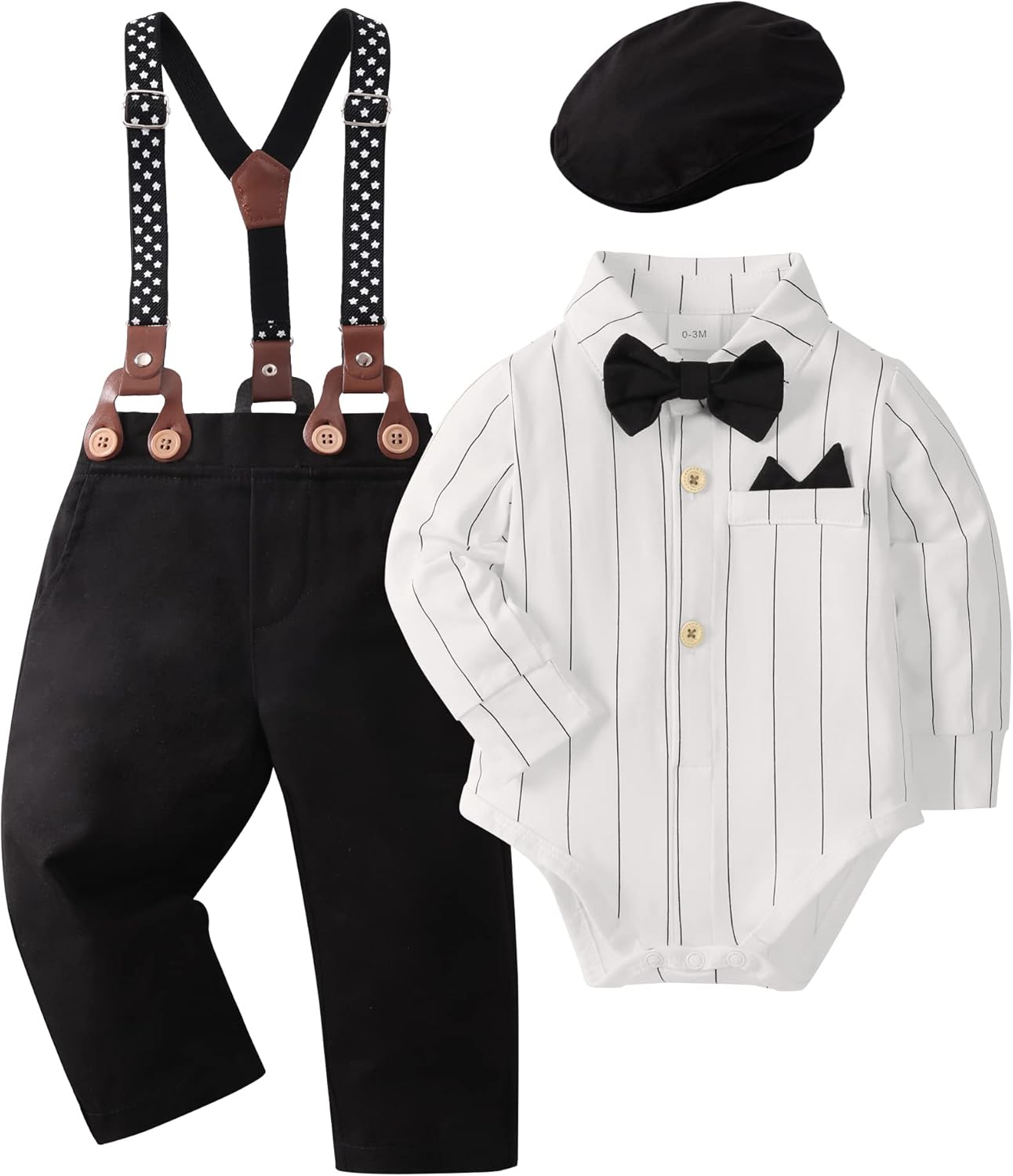 YALLET Baby Boy Tuxedo Set 0-18M
