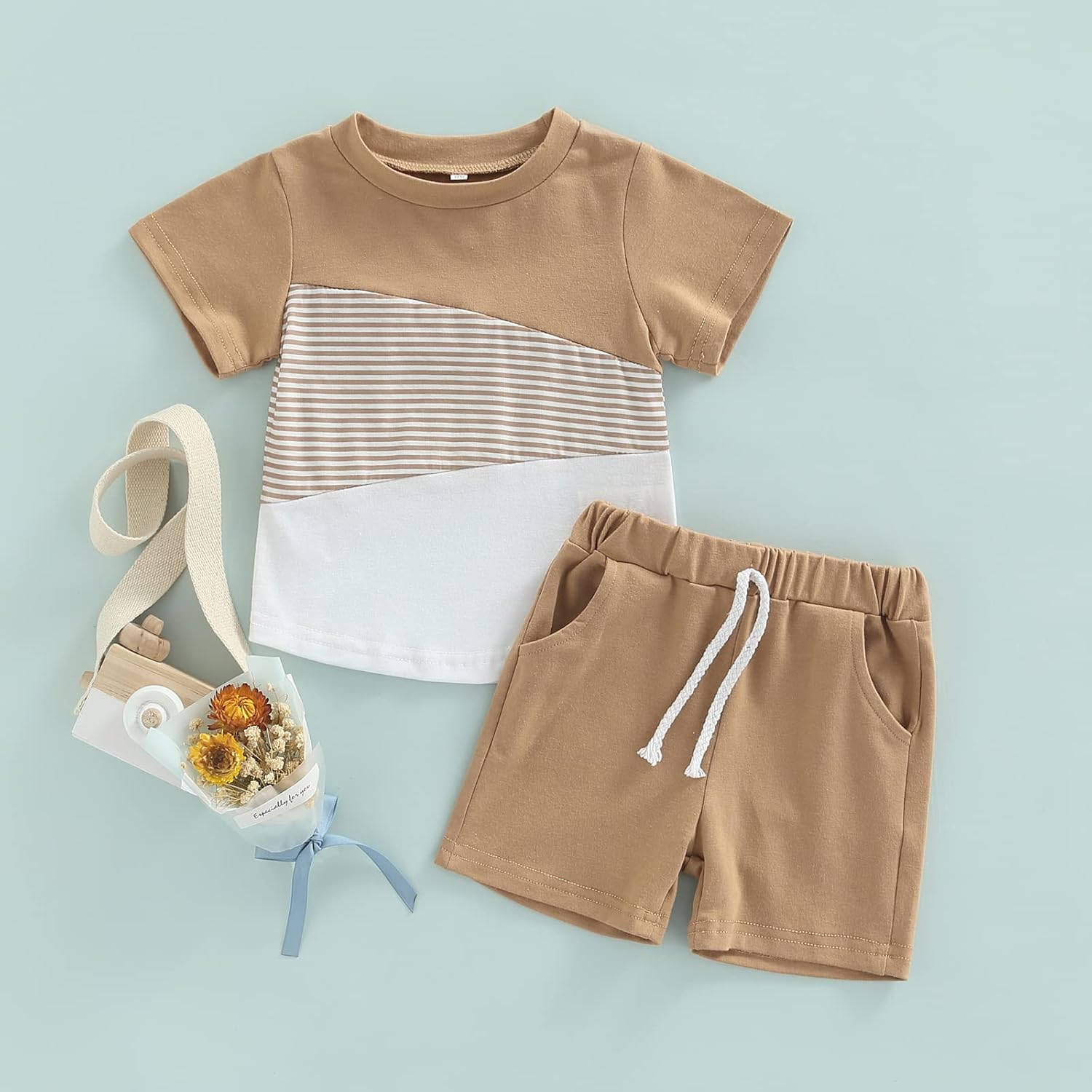 Mubineo Summer T-Shirt Shorts Set for Boys lounging wear