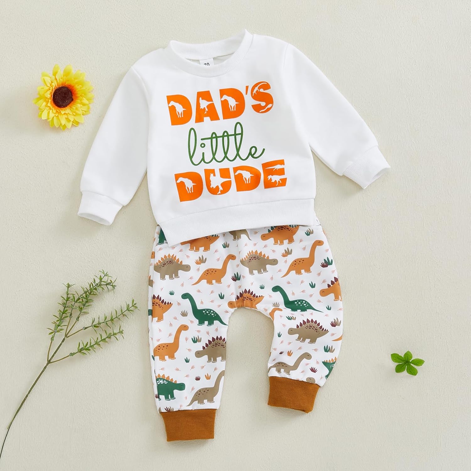 Cute Letter Dinosaur Toddler Boy Outfit - Soft Wobbly