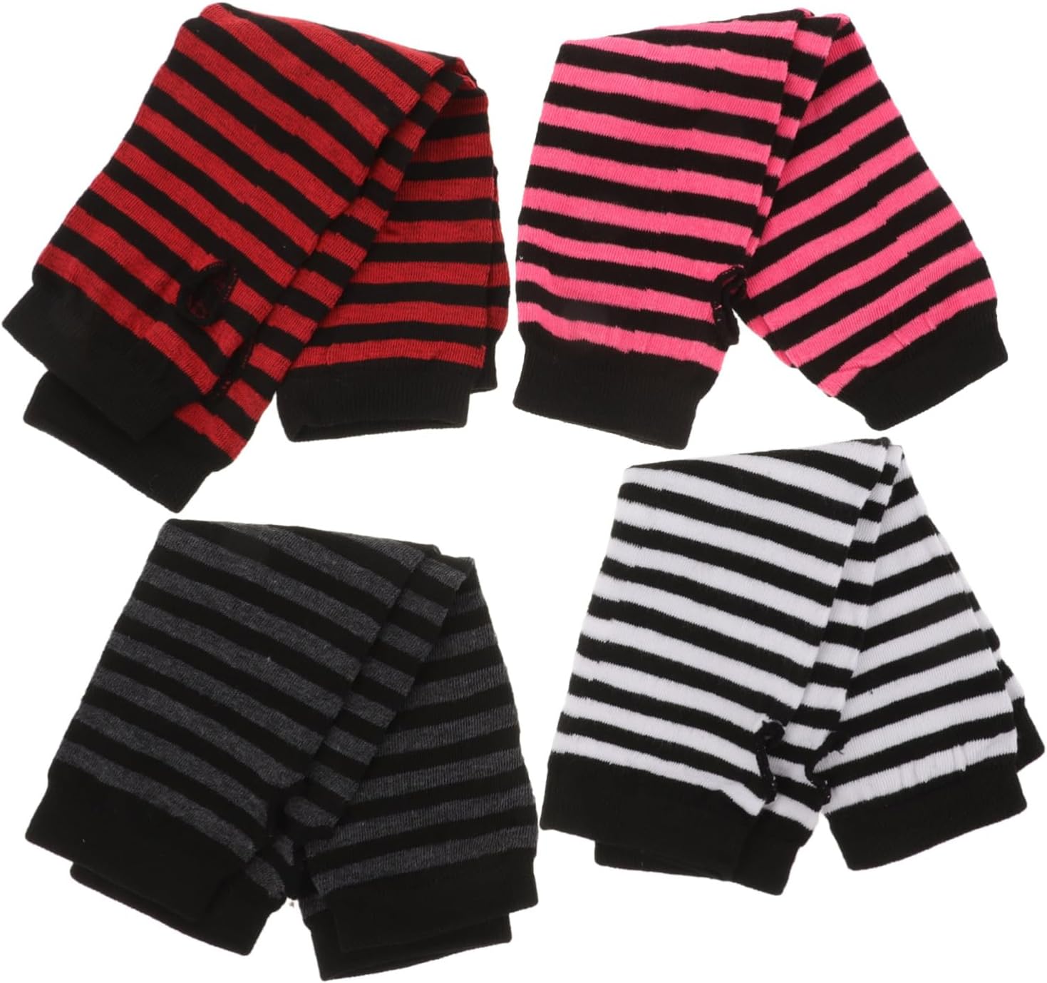 FOMIYES Stripe Fingerless Gloves for Women Tech Warm
