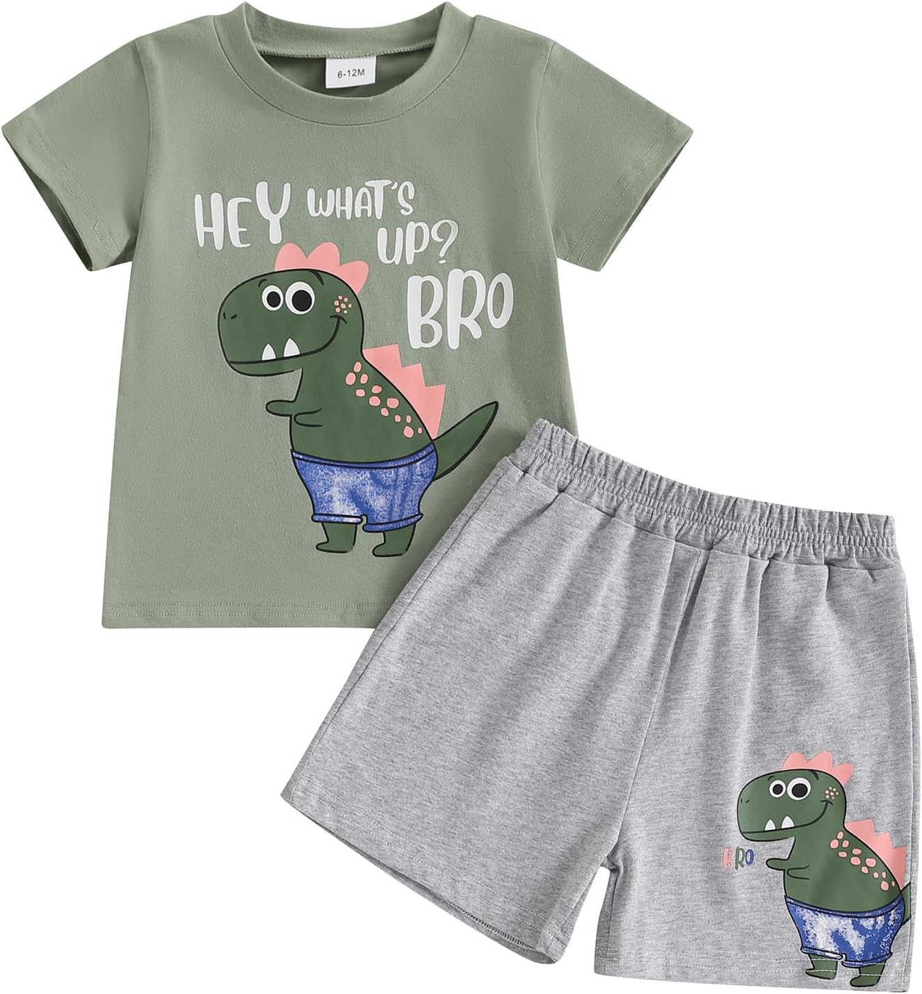 Summer Toddler Boys Outfit Set Dinosaur Print Summer Clothes for Boys