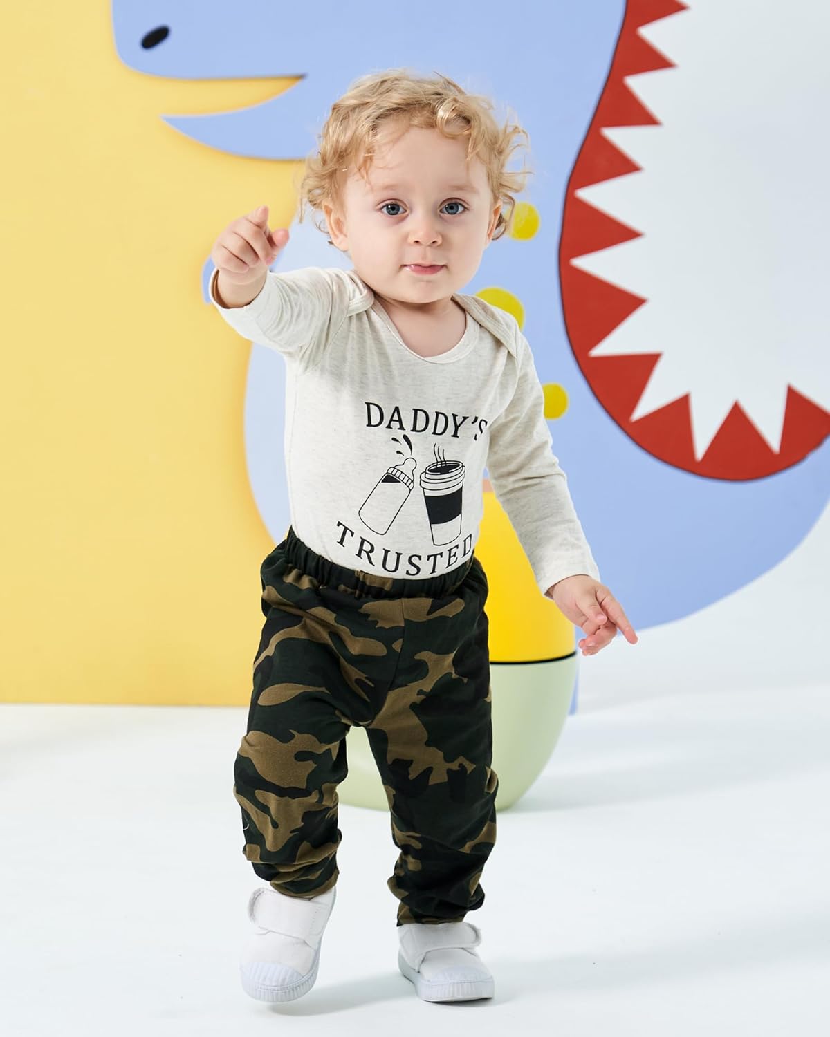 Saeaby - infant boys fall winter outfit set - long sleeve romper pants
