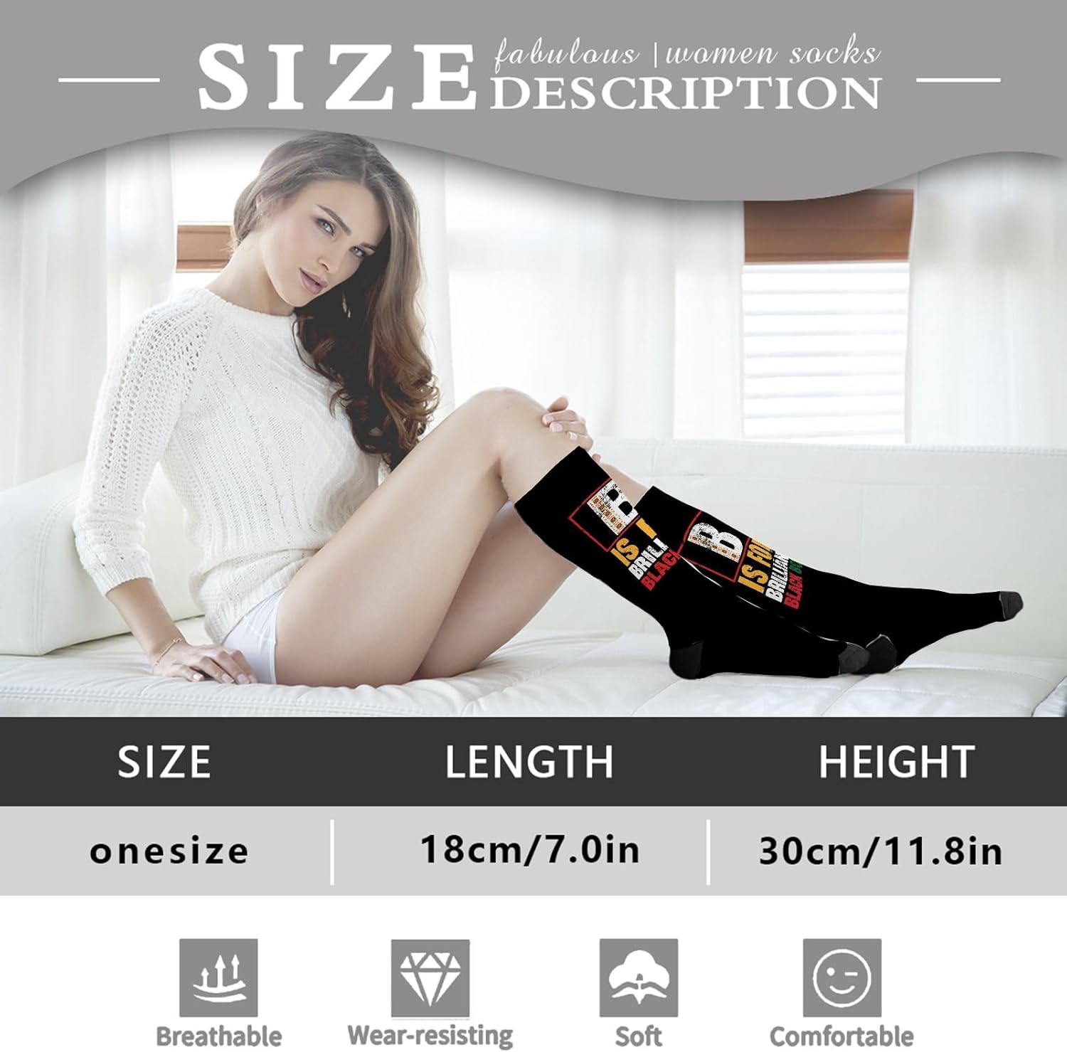 B Is for Boy Black History Months Long Socks