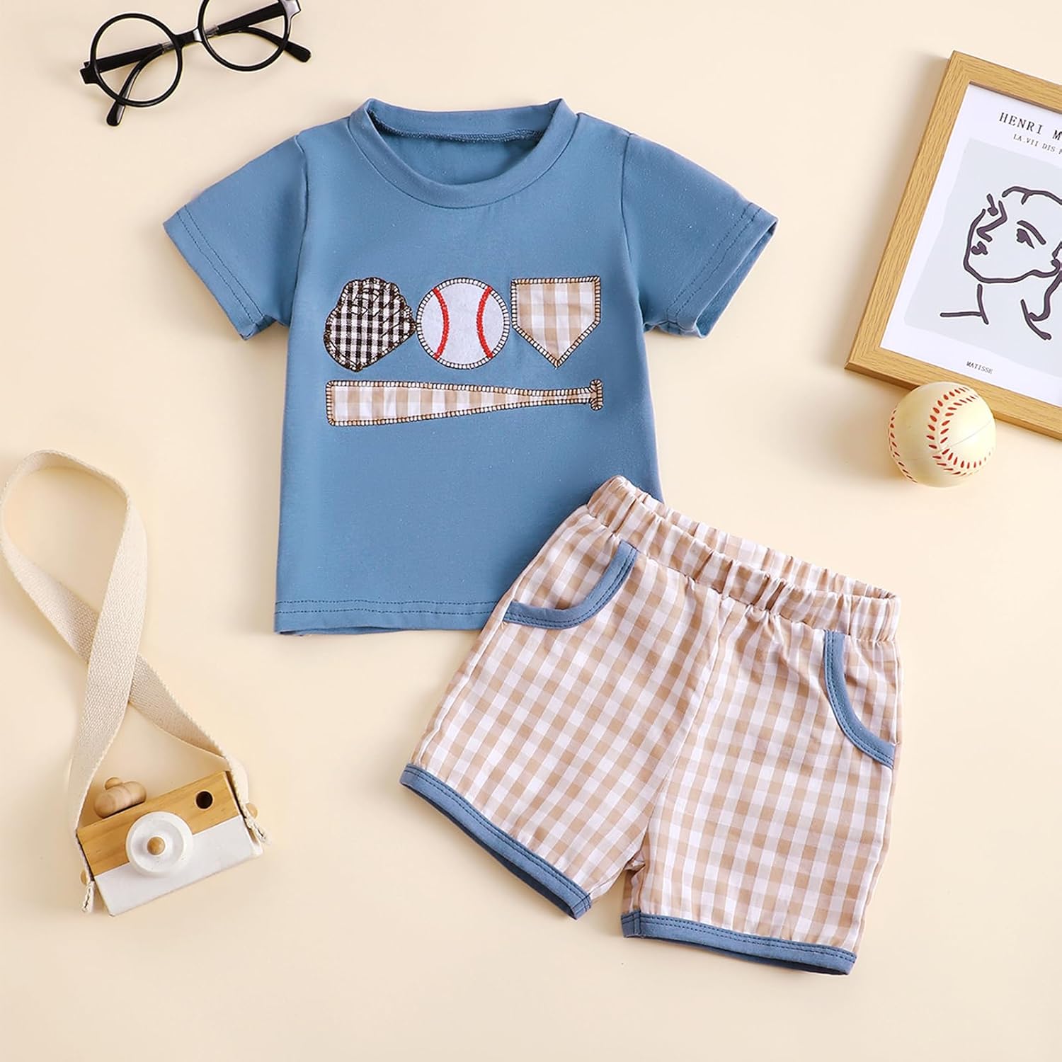 Sreakeio Toddler Baseball Outfit Set for Boy