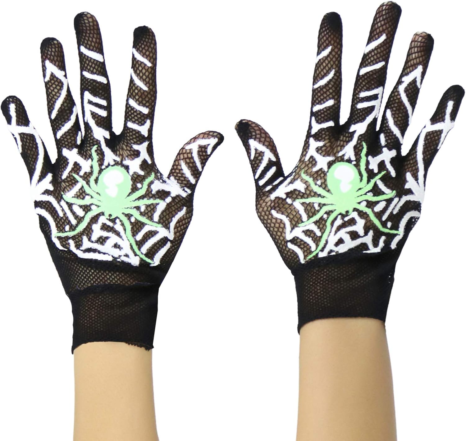 ToBeInStyle Halloween Skeleton Fishnet Gloves Spooky Comfortable