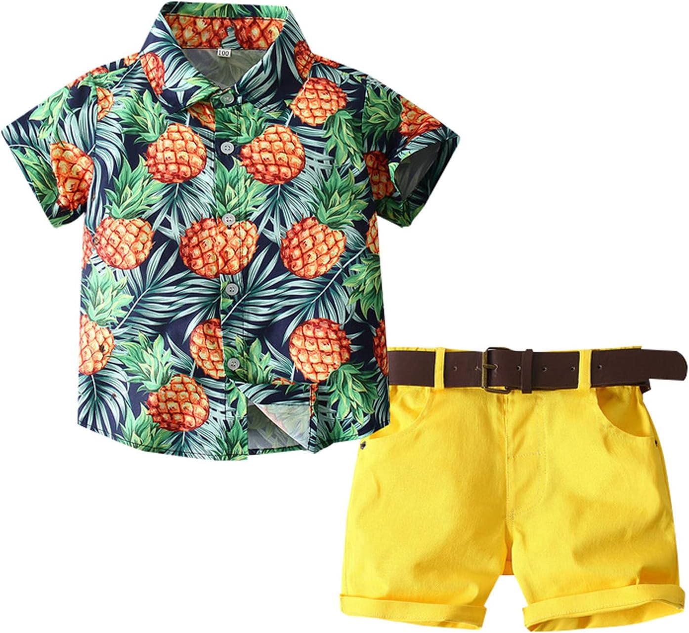 Adorable Summer Comfort Set for Babies Pineapple Flowers Design