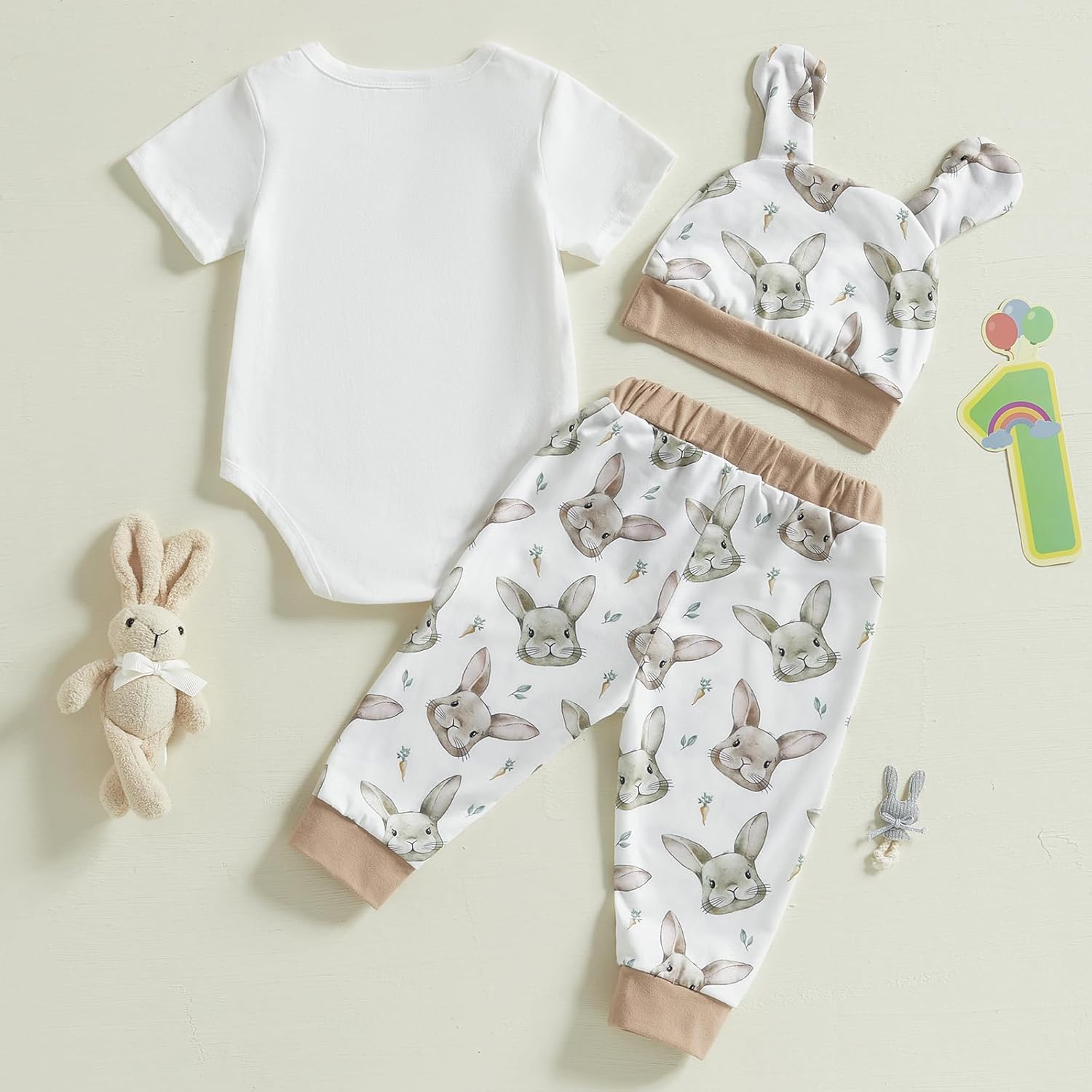 Newborn Baby Boy Girl Easter 3-Piece Outfits Set
