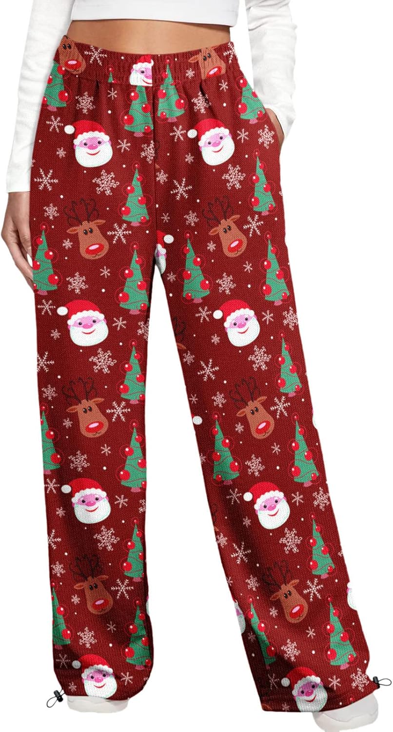 Festive Christmas Pants Women - Overalls with Restrictions High Waist and More
