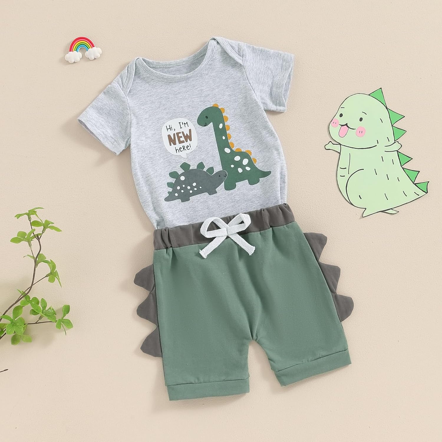 Omkzanbi Baby Boy Dinosaur Coming Home Set