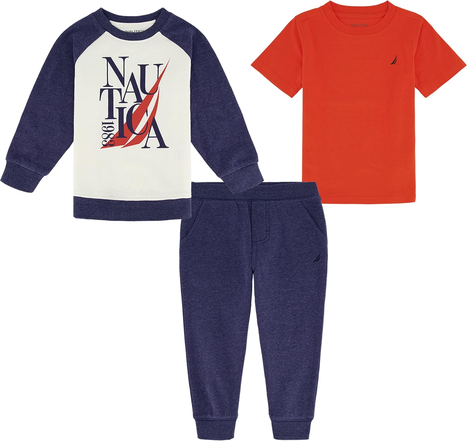 Nautica Baby-Boys 3-Piece Crew Jog Set - Ultra-Soft Stylish