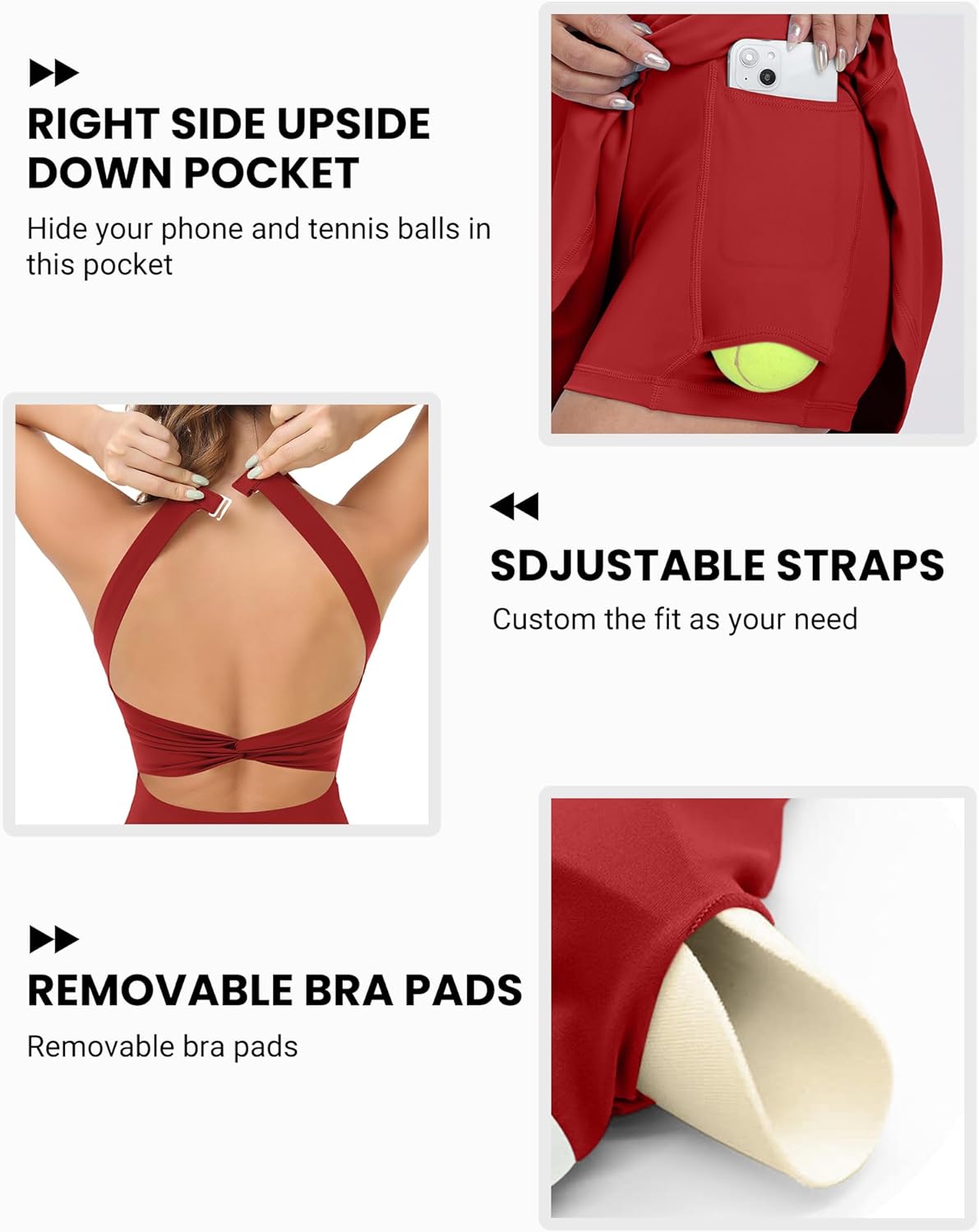 JAFINSY Workout Tennis Dress