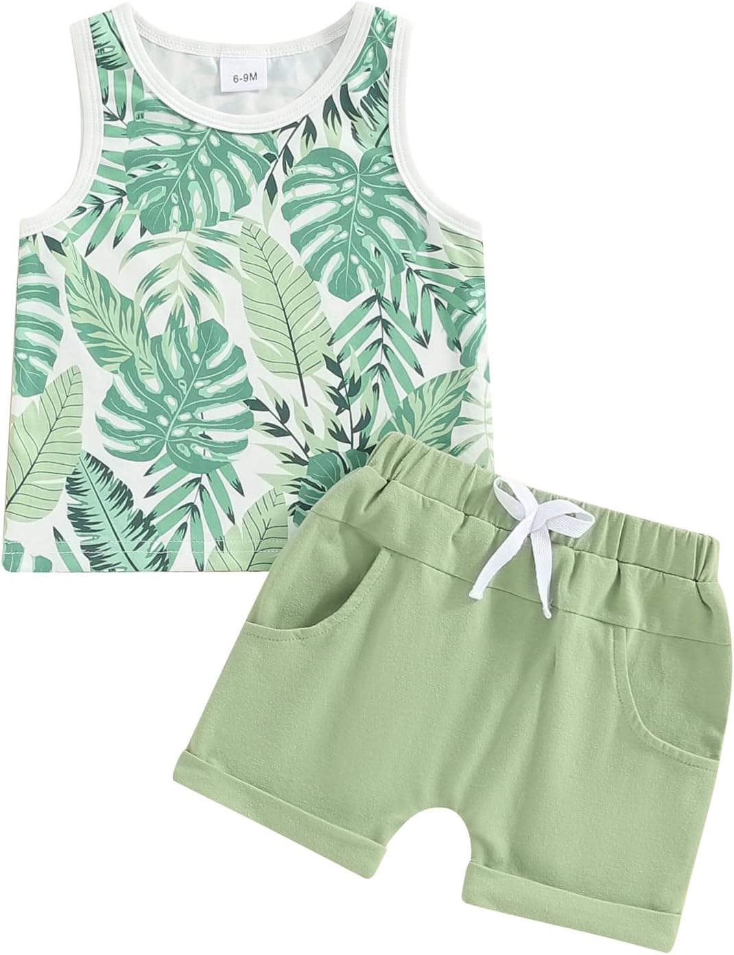Coconut Print Baby Boy Summer Clothes Set