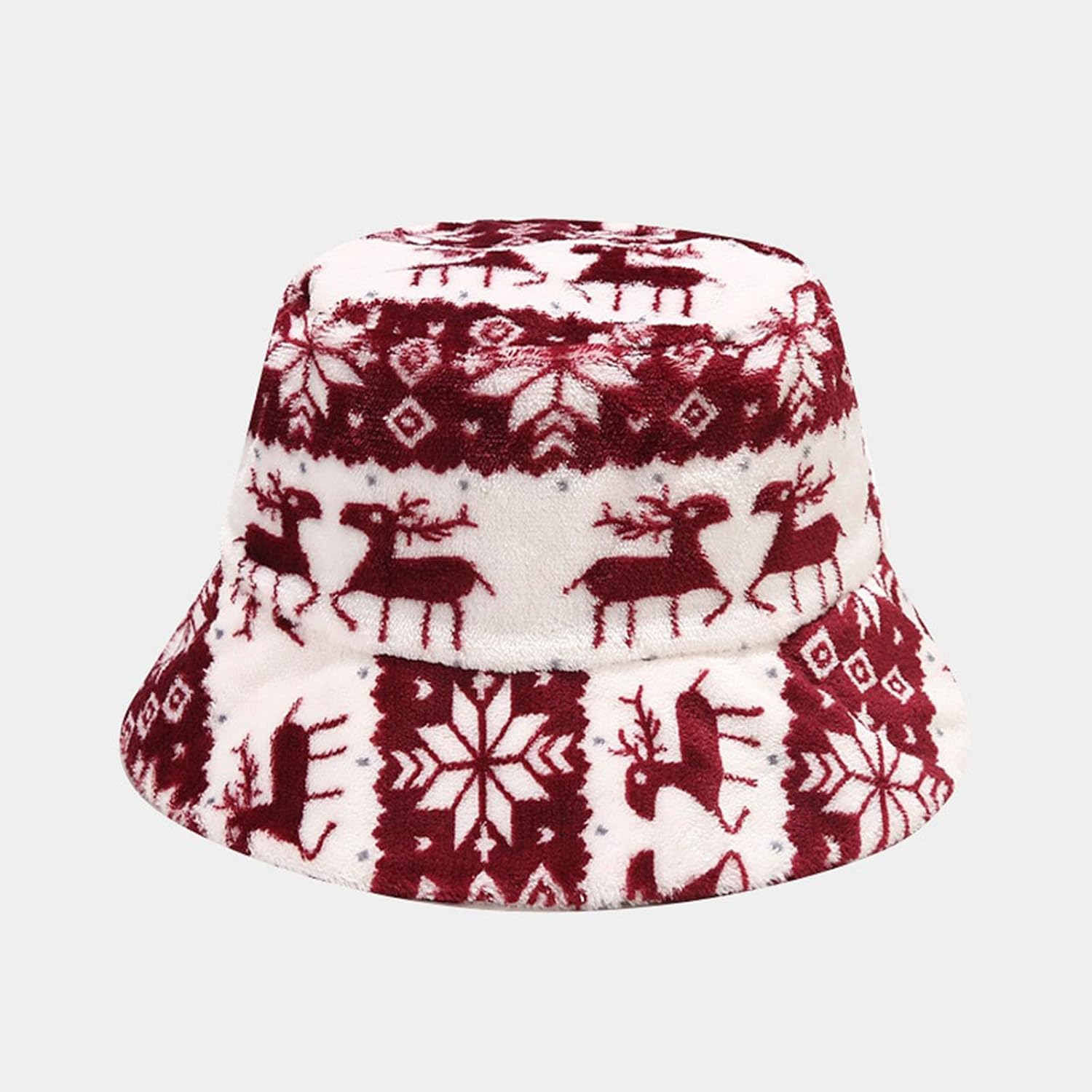 Faux Fur Bucket Hat Winter Warm Fisherman Hat for Women Men
