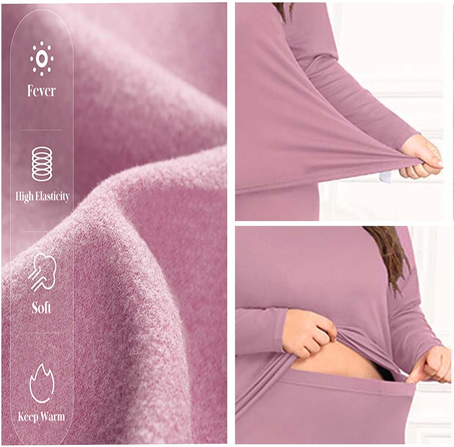 Fuzzy Thermal Pj Set for Women Plus Size