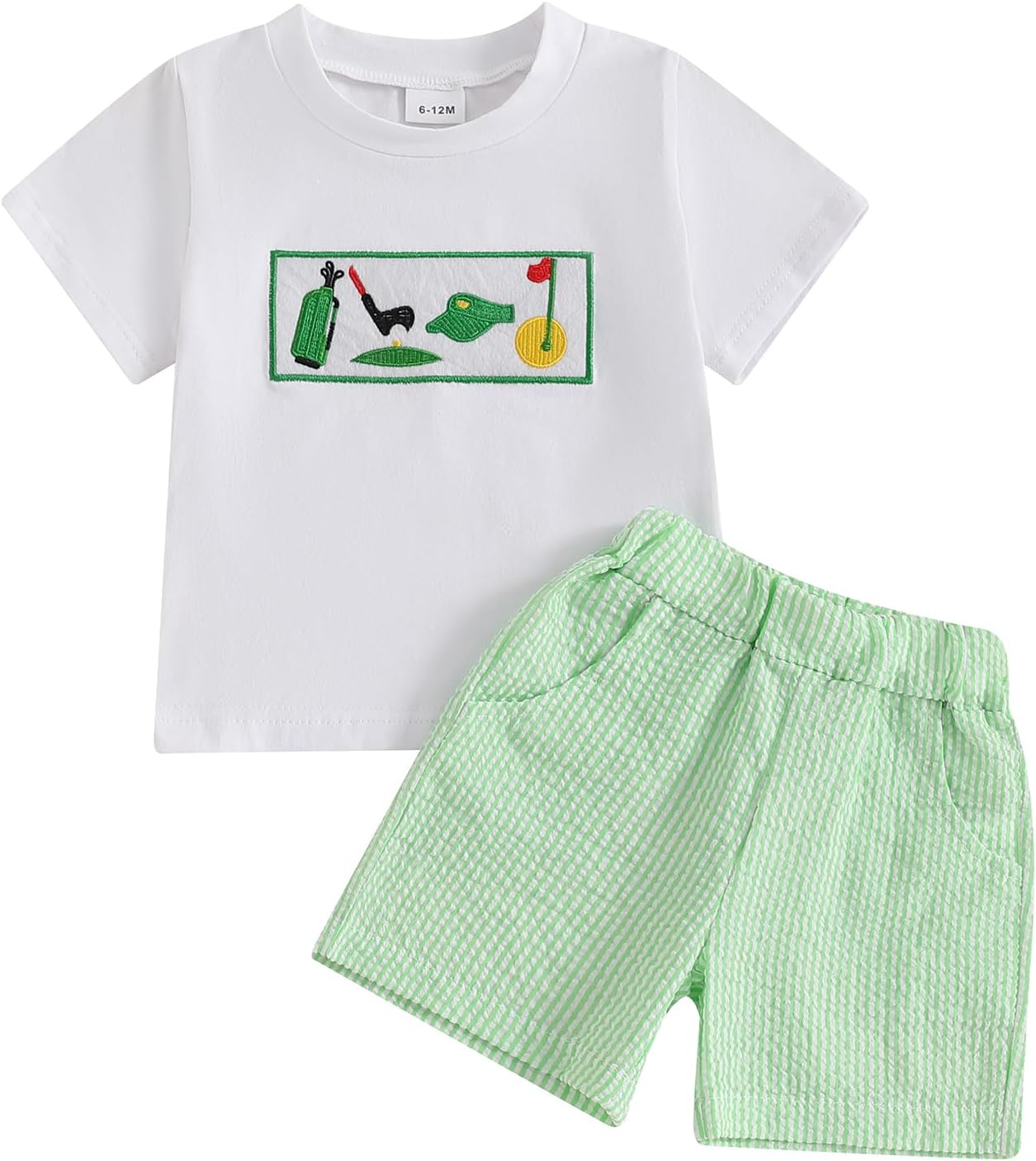 Golf Shorts Set Boys Girls Summer Embroidery - Licupiee