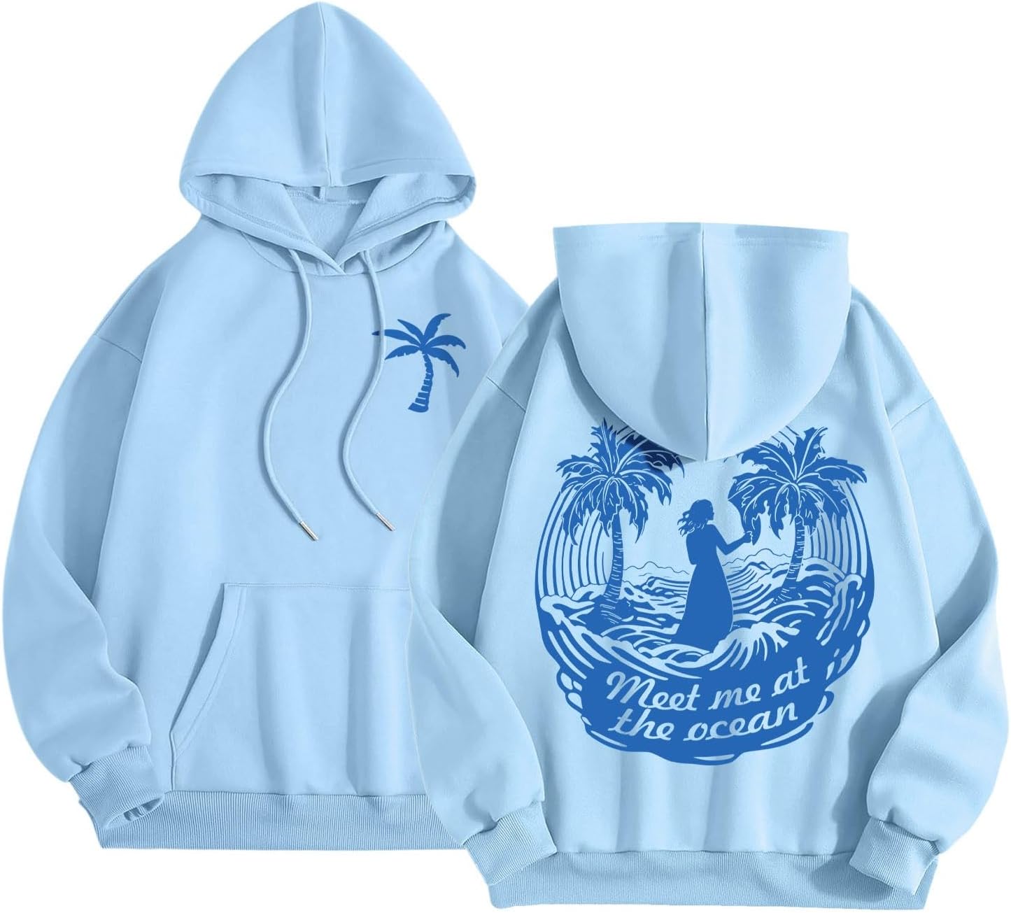 Oversized Pink Puff Hoodie with Drawstring and Graphic Print