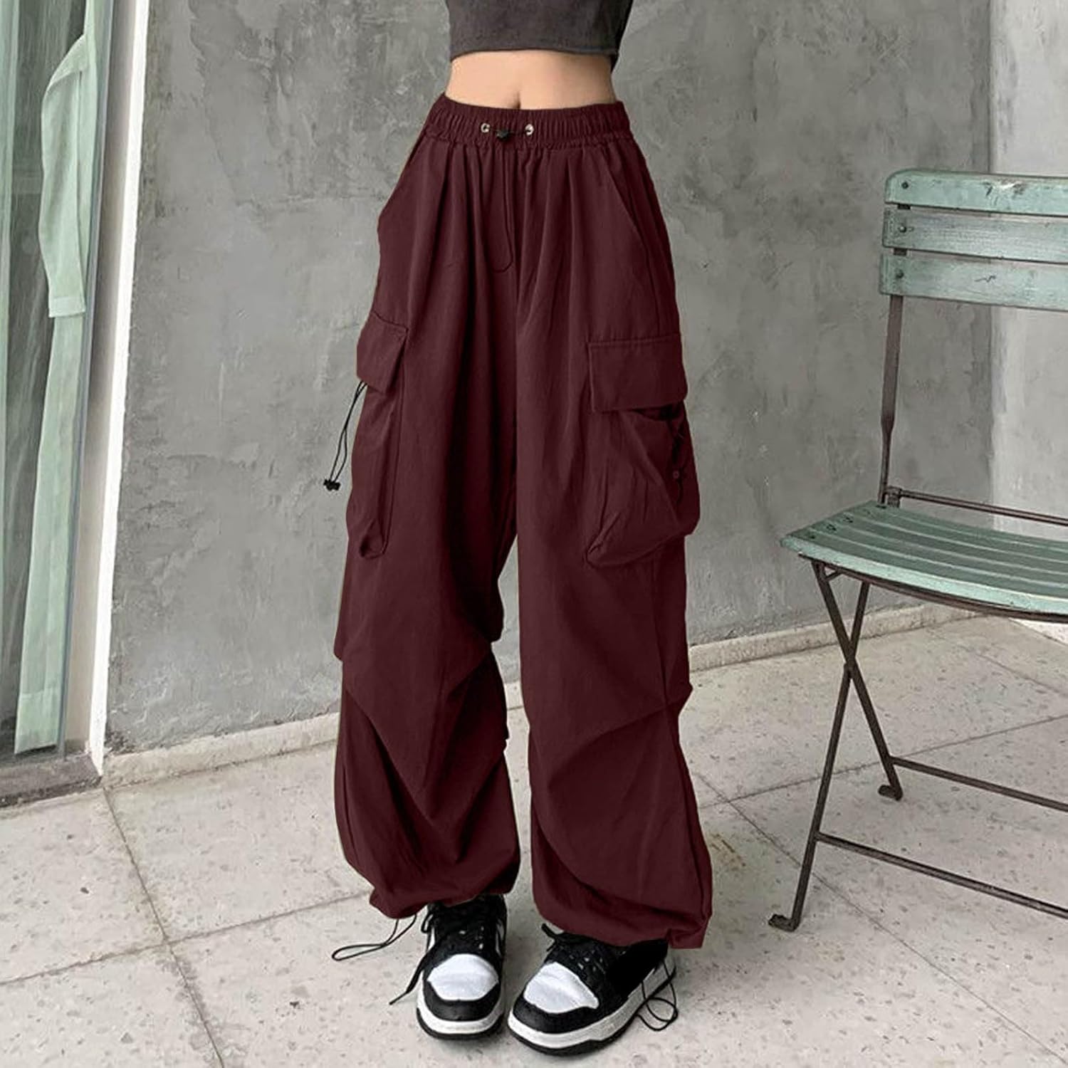 SDBRLD Womens Cargo High Waist Pants