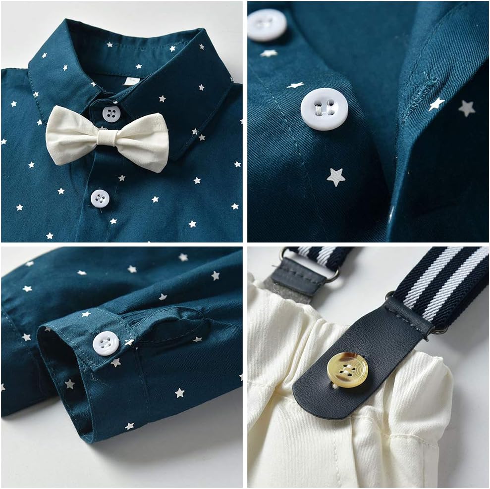 festive Christmas Overalls Set for Boys