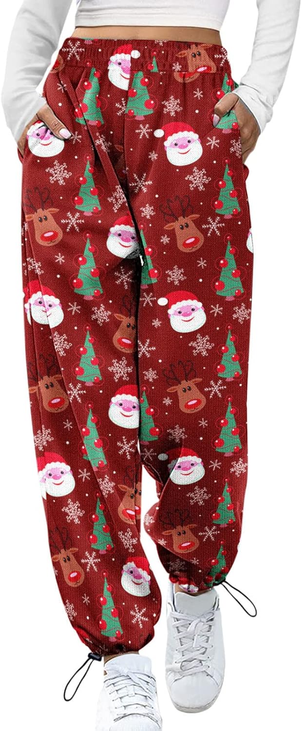 Festive Christmas Pants Women - Overalls with Restrictions High Waist and More
