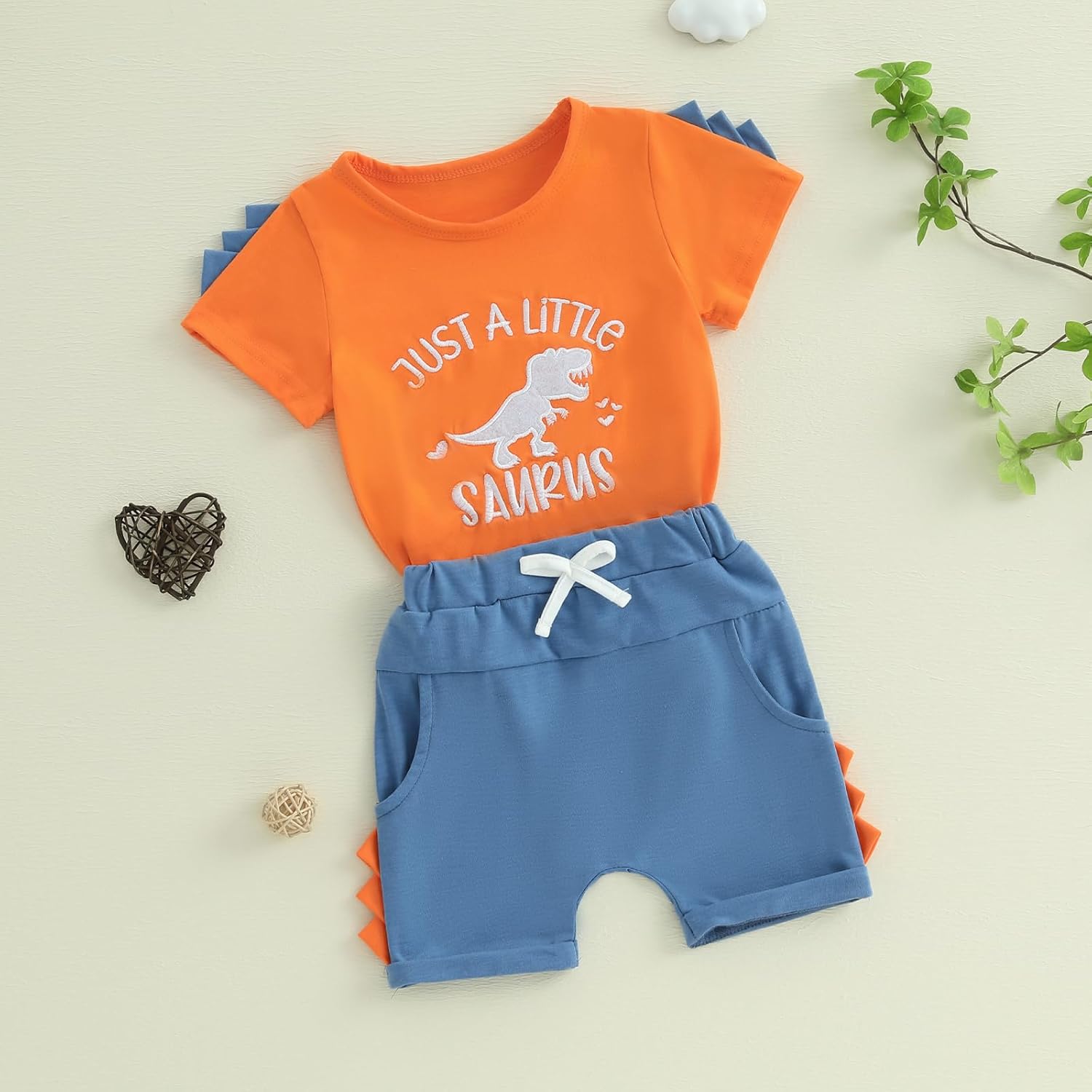 Adorable Dinosaur Embroidery Toddler Sets