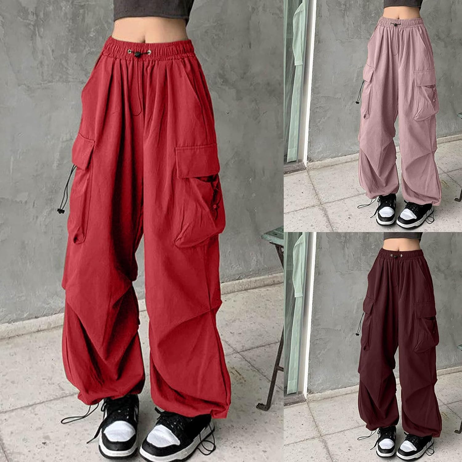 SDBRLD Womens Cargo High Waist Pants