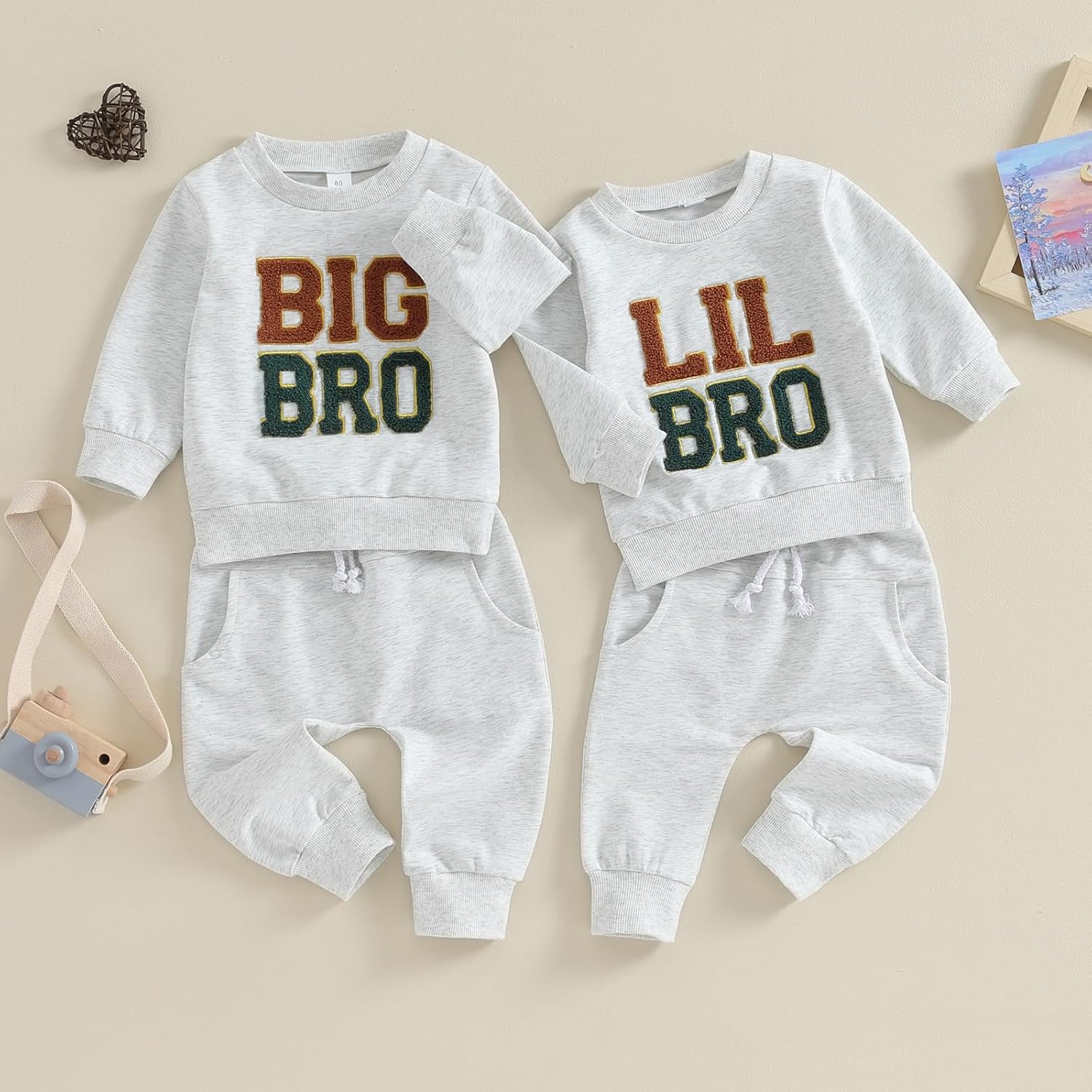 Big Brother Little Brother Matching Outfit Toddler Baby Boys Long Sleeve Sweater