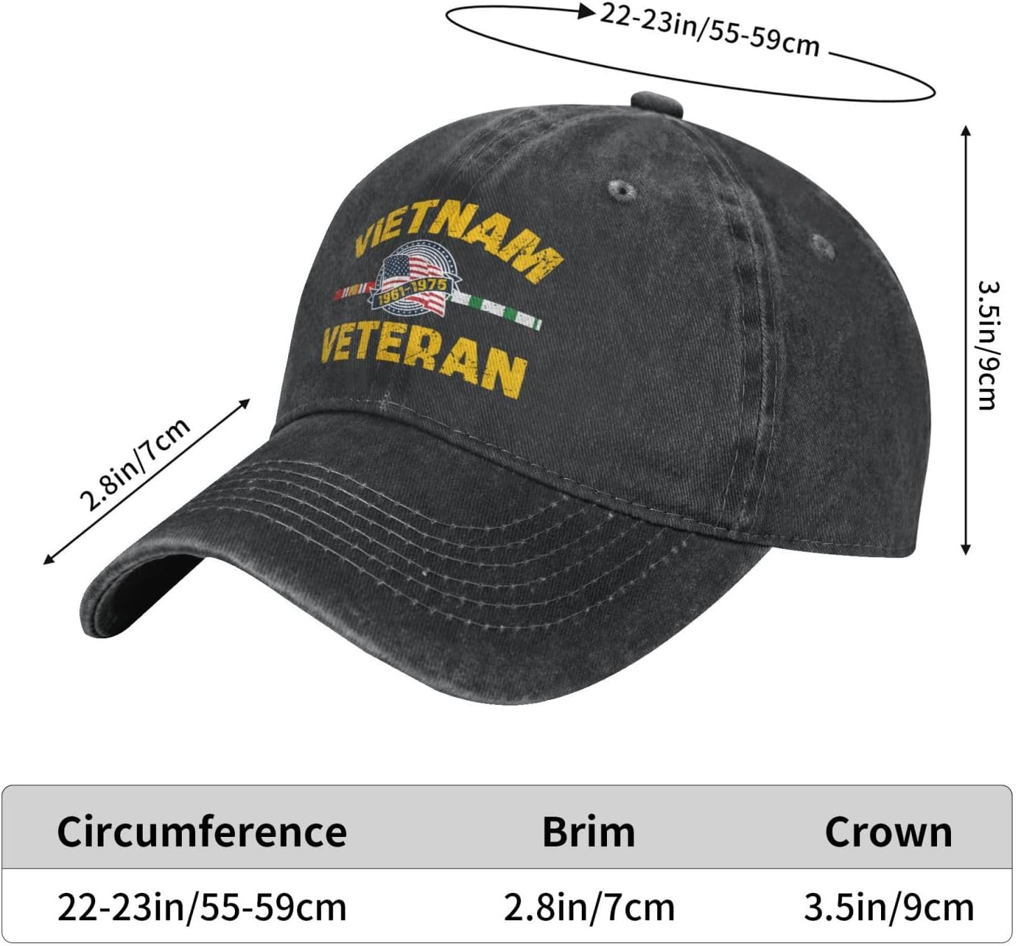 1961-1975 Vietnam Veteran USA Flag Freedom Dayfighter Hat Premium