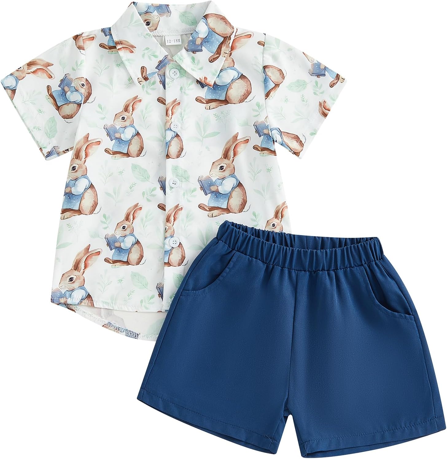 Summer Girly Look for Boys -Button-up Shorts Set