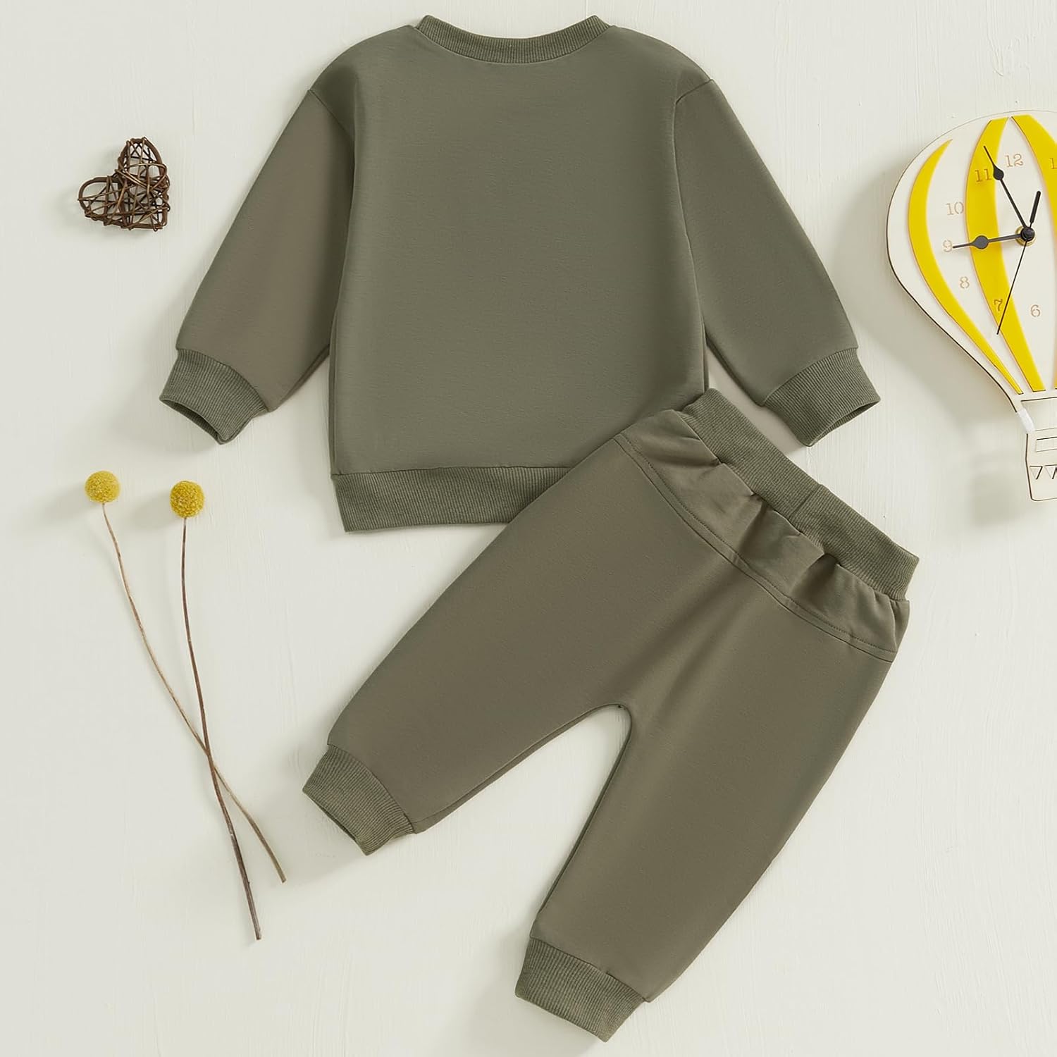 Finegoodwei Toddler Fall Winter Letter Print Overhaul Sweeps Set