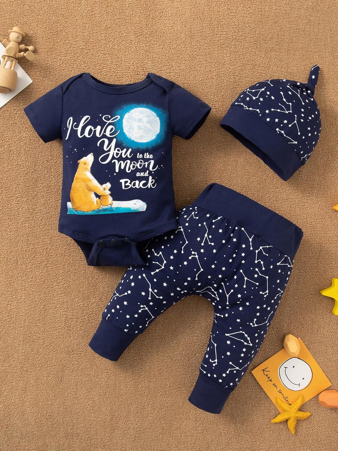 Space Themed Romper Set for Baby Boy Cooee Cool Machine Washable