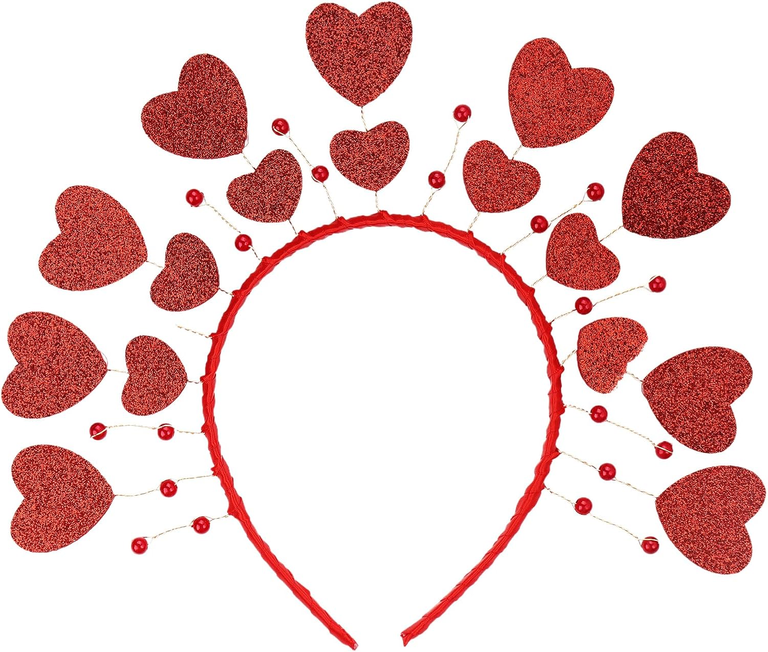 Red Heart Sequin Headband Valentines Day