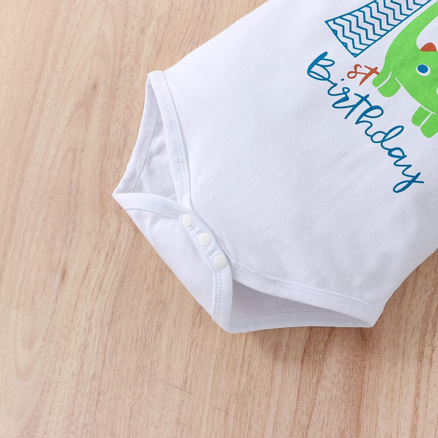 1st Birthday Baby Boys Dinosaur Romper Shorts Set