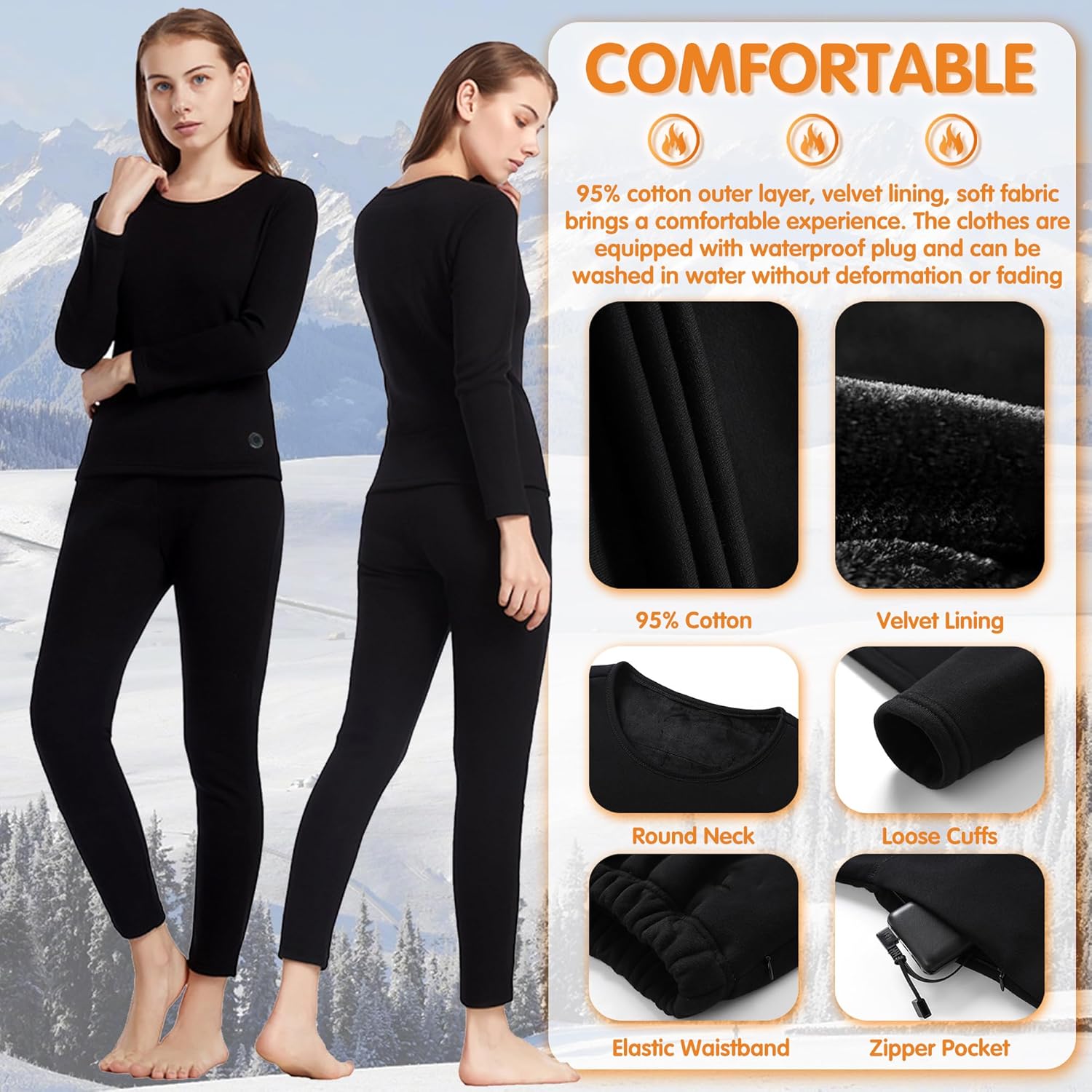 YANYNGS Heated Thermal Underwear Set for Women 1