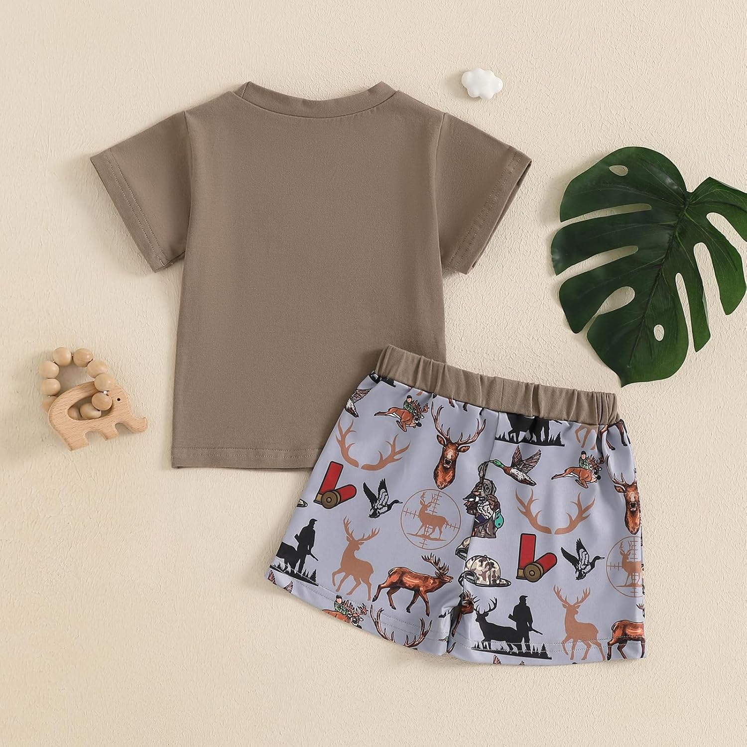TODDLER BOY SUMMER OUTFIT HUNTING HUNTING DUCK DEER STDX CLOTHES SET