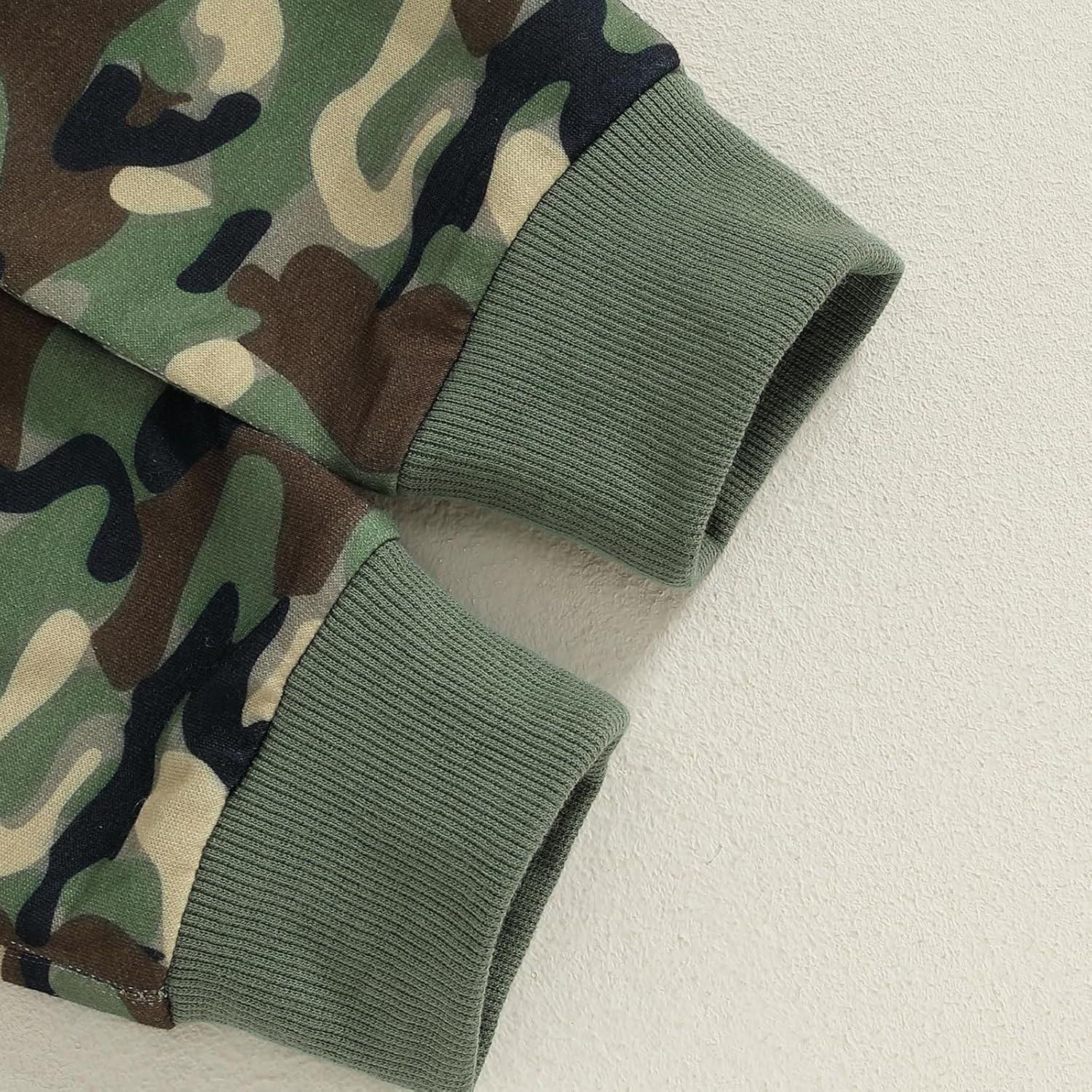 Baby Boys Pants Set Camouflage Sweatshirt with Long Sleeve Embroidery Letters