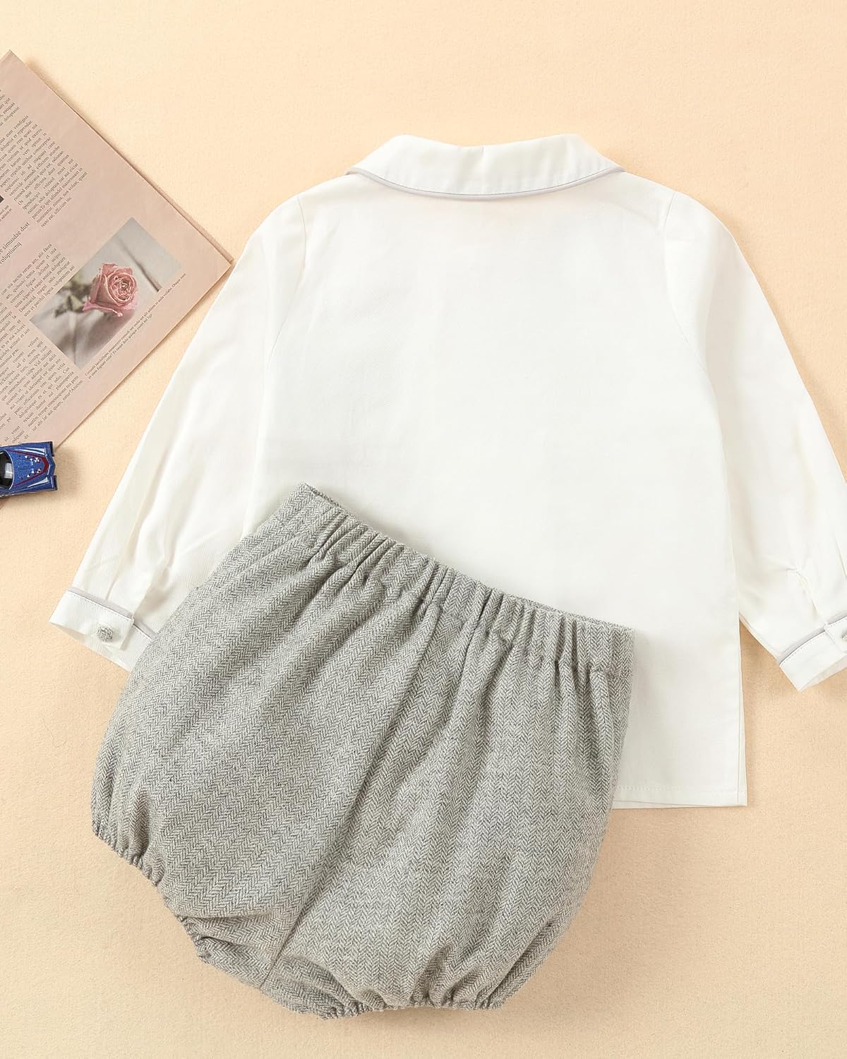 Twoflower Toddler Boy Smocked Outfit - Unique Fall Long Sleeve Shirts for Boys