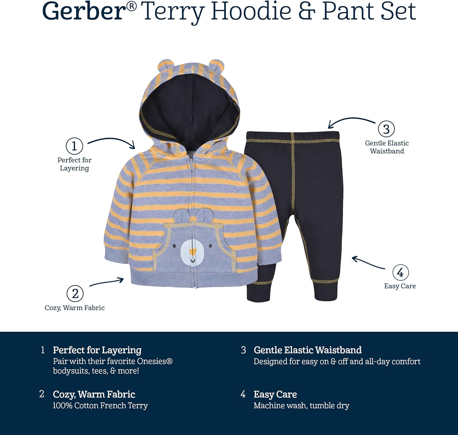 Perfect for Boys Zip Hoodie Jogger Clothing Set