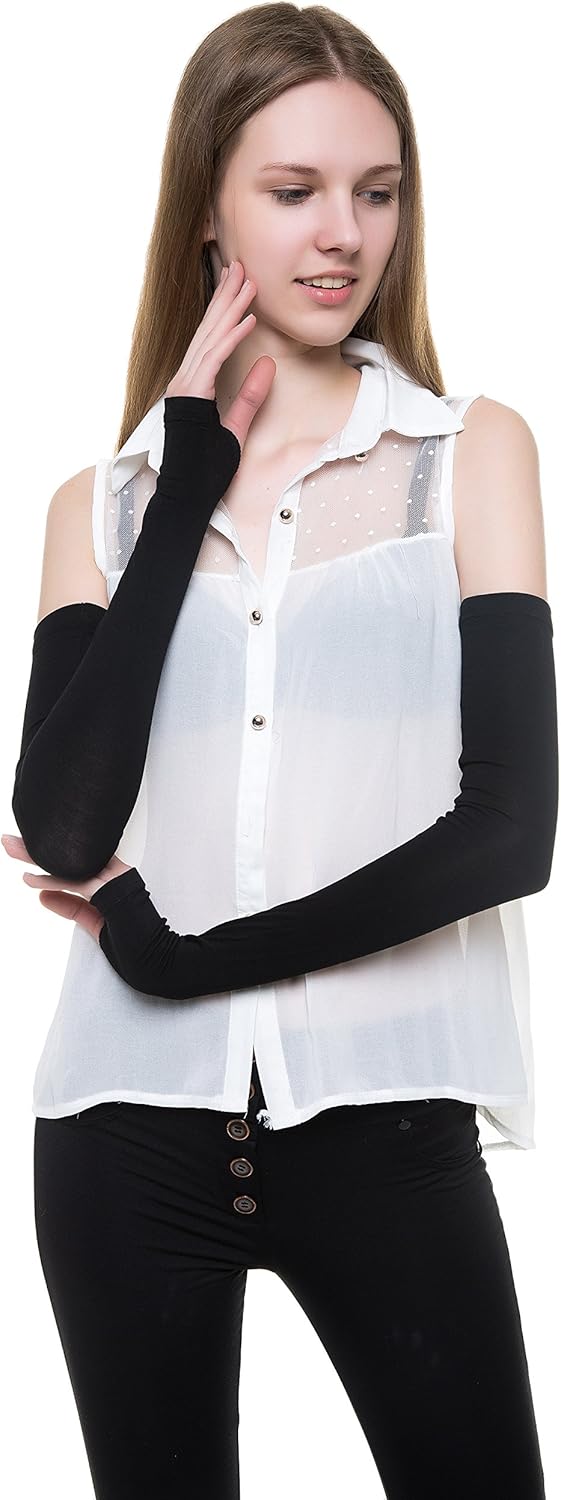 V28 Womens Stretchy Long Sleeve Fingerless Gloves Elegance Style