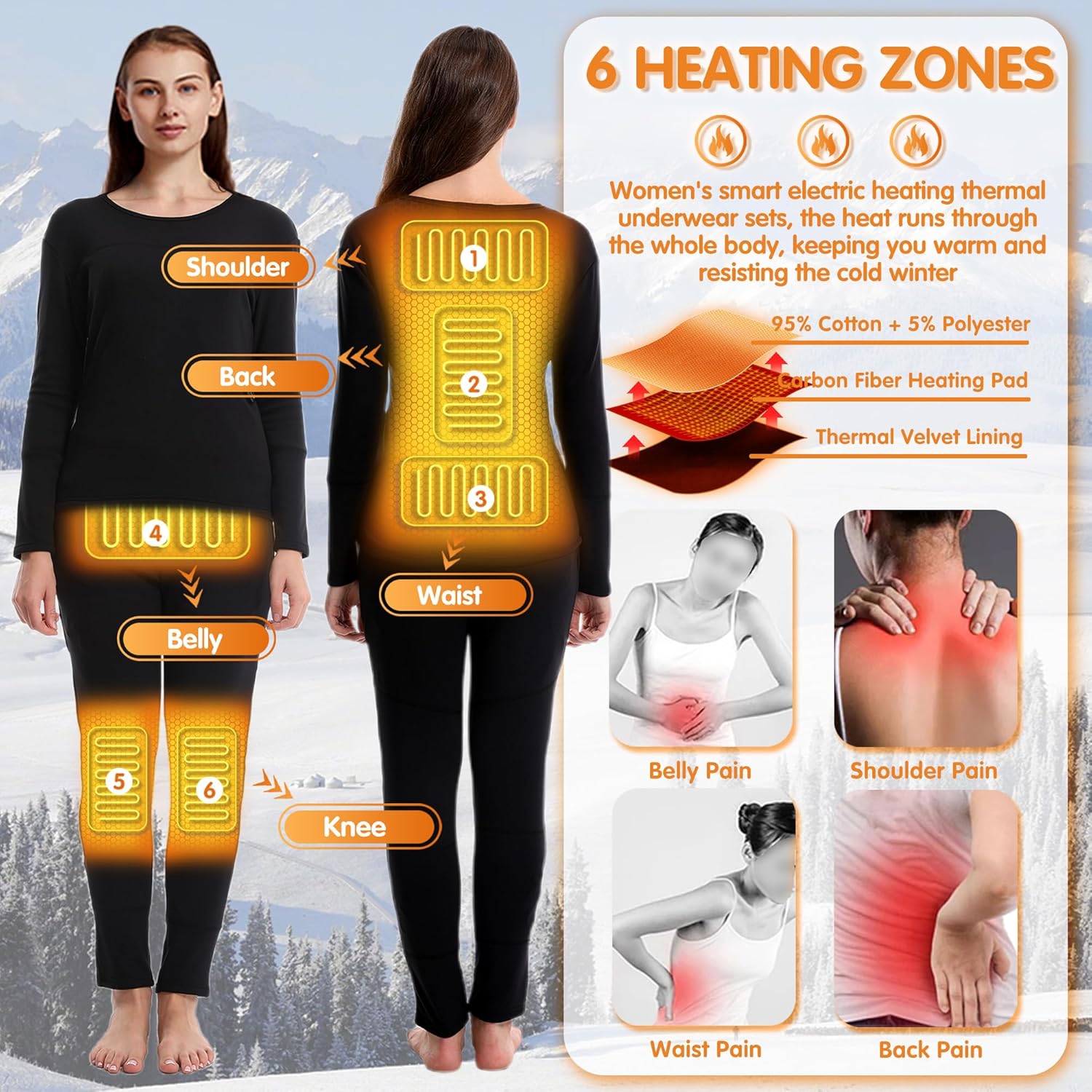 YANYNGS Heated Thermal Underwear Set for Women 1