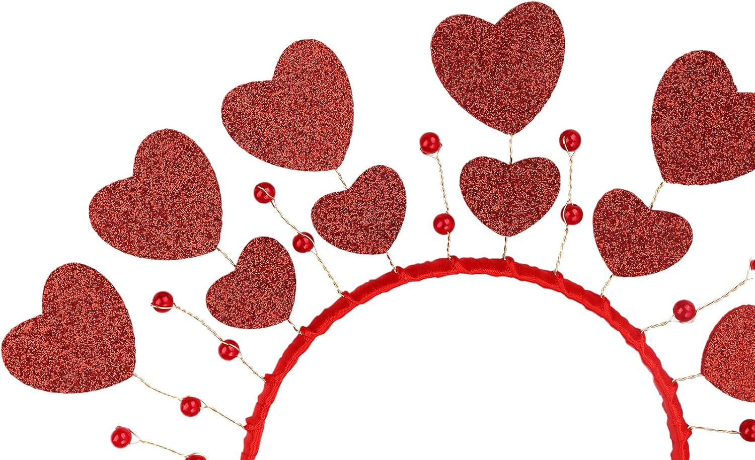 Red Heart Sequin Headband Valentines Day