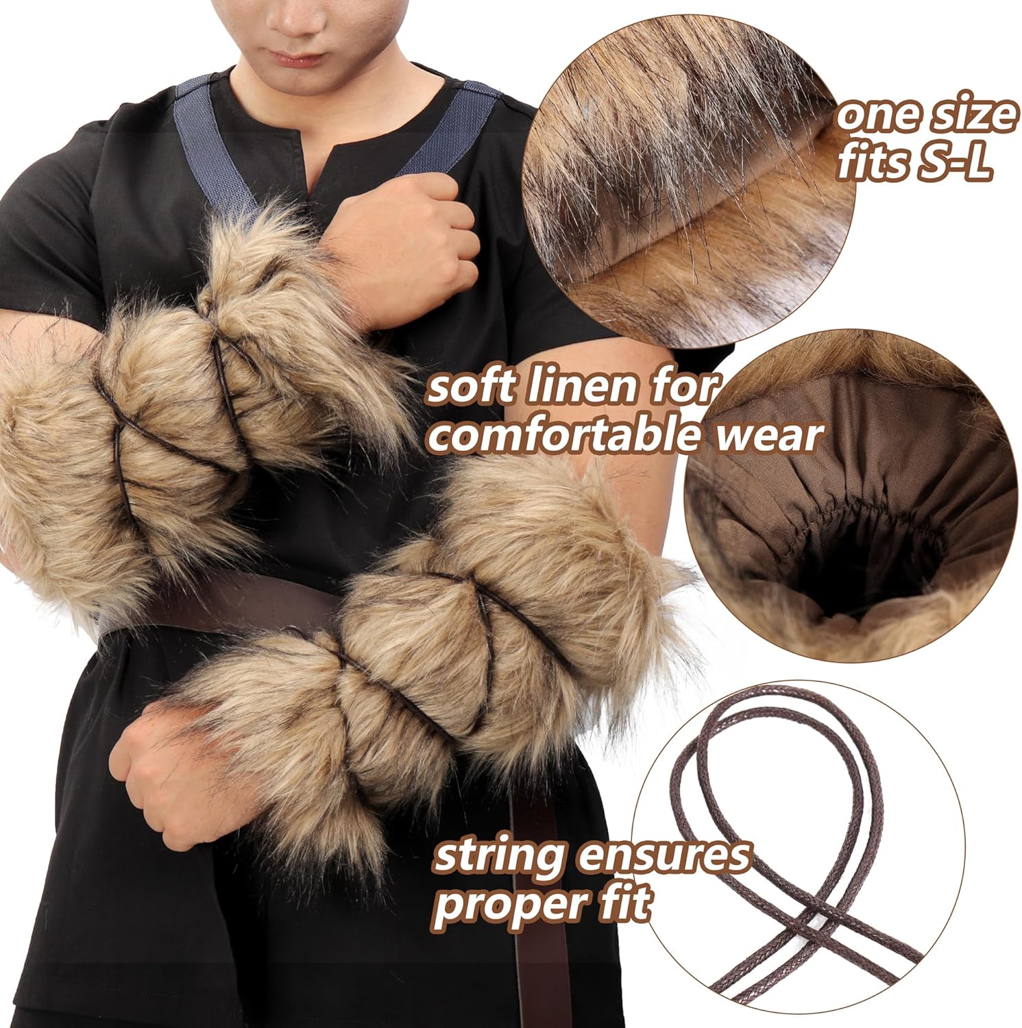 KUOIN Faux Fur Arm Wrap